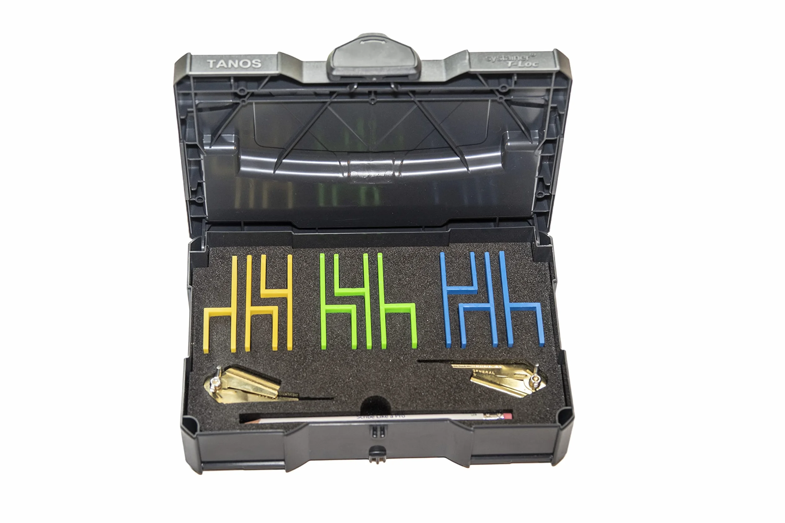 U-Scribe Jig Systainer Edition - Set di maschere per la lavorazione del legno e falegnameria con cassetta degli attrezzi e accessori - Segna le linee perfette più facilmente