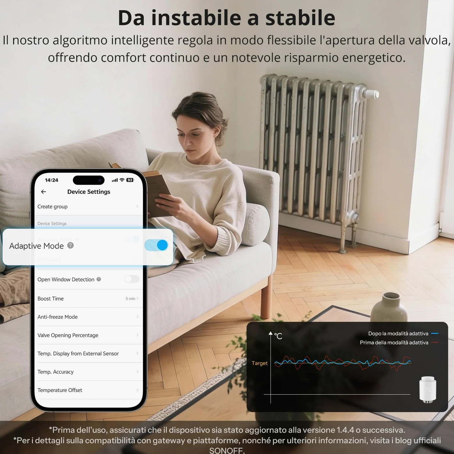 SONOFF Termostato da Radiatore TRVZB 4 Pezzi, Valvola Termostatica Intelligente, per Riscaldamento Intelligente con Funzione App, Richiede Hub Zigbee 3.0, Compatibile co Amazon Alexa/Home Assistant