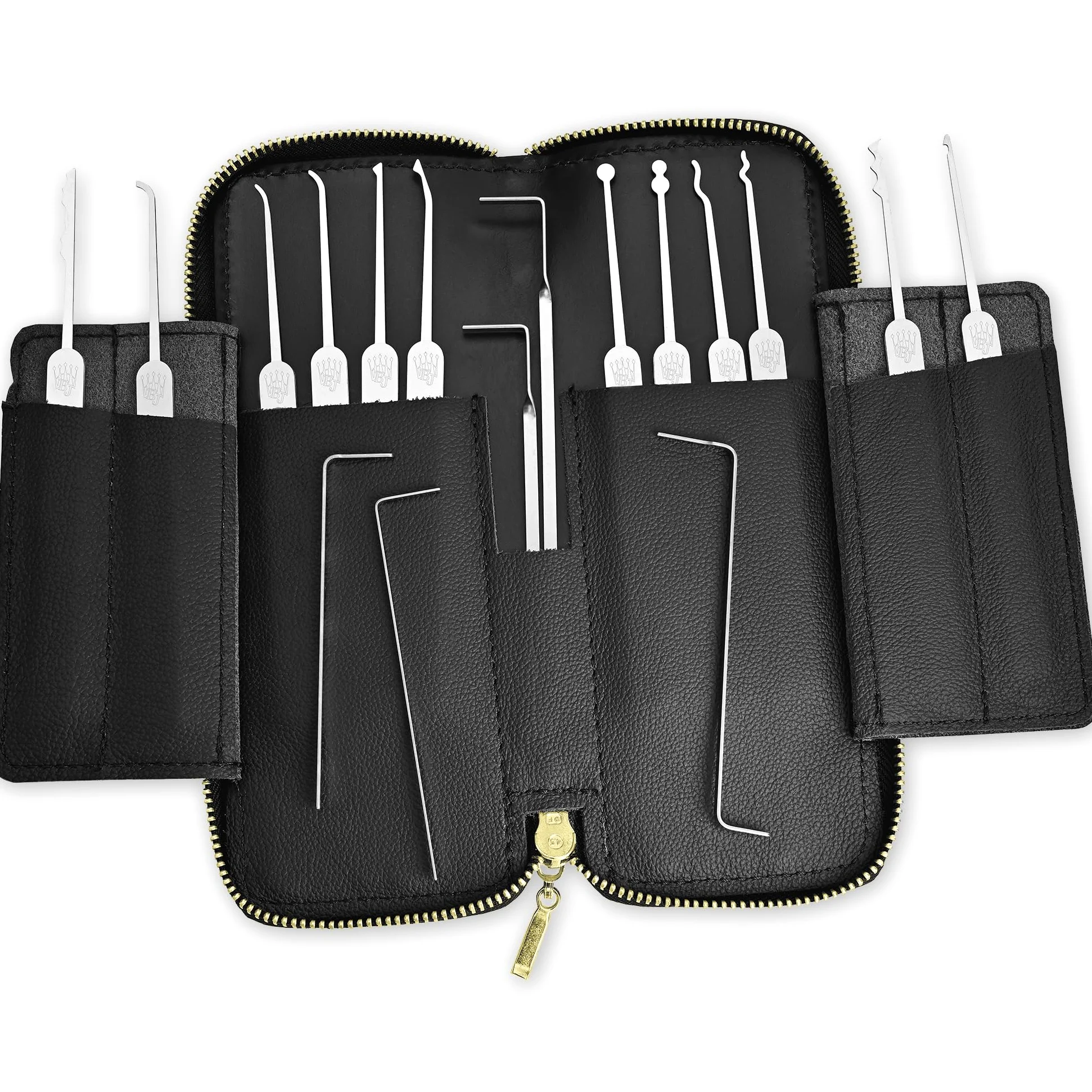 MULTIPICK ELITE 17 Lockpicking Set [17 Pezzi, Compresa la Custodia in Pelle] Grimaldelli per Serratura - Kit Grimaldelli - Apri lucchetto - Kit Scassinatore - Grimaldello & Grimaldelli