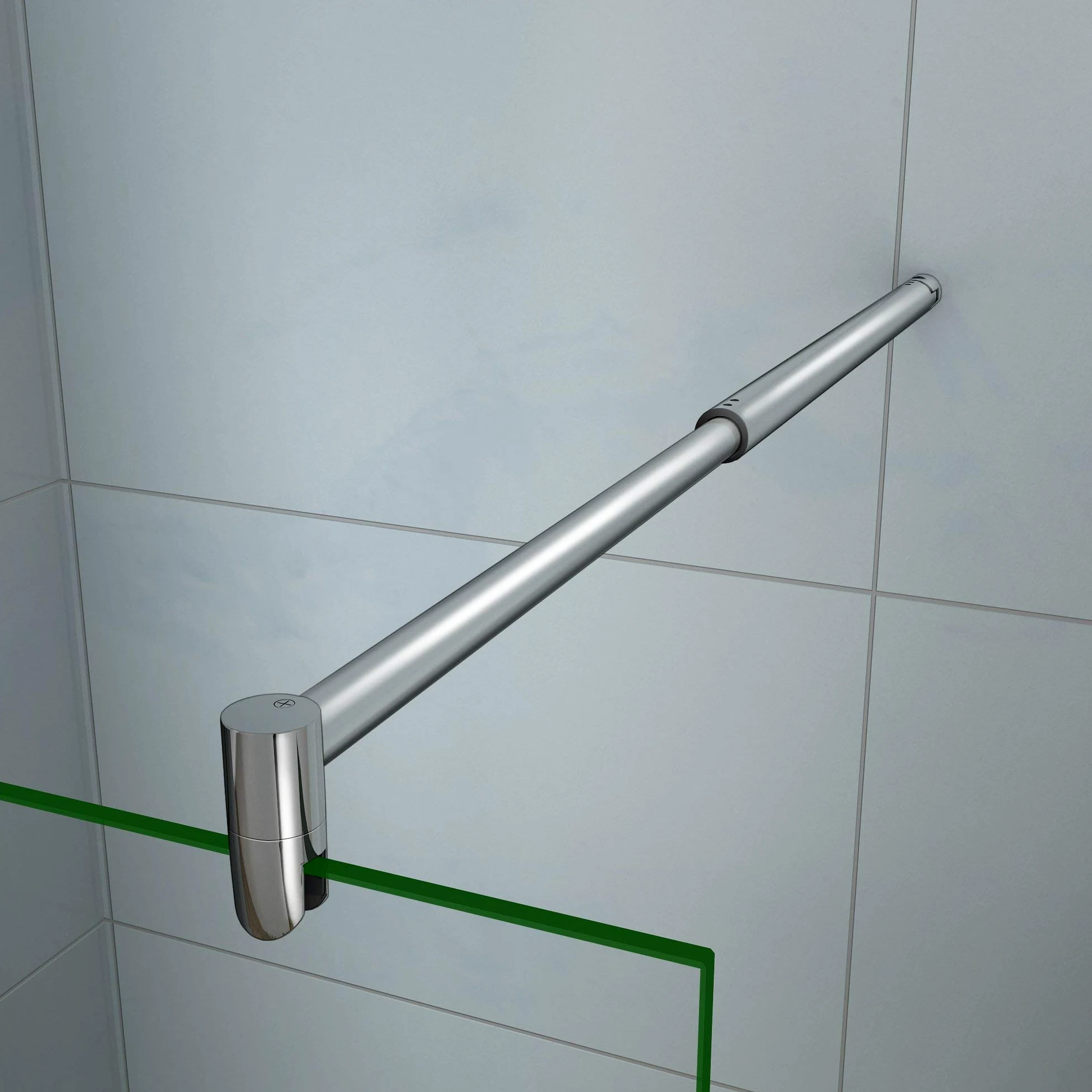 Parete Doccia Walk In Vetro Temperato Trasparente Anticalcare 8 mm Con Barra Stabilizzatrice regolabile da 70-120cm misura 80x200cm
