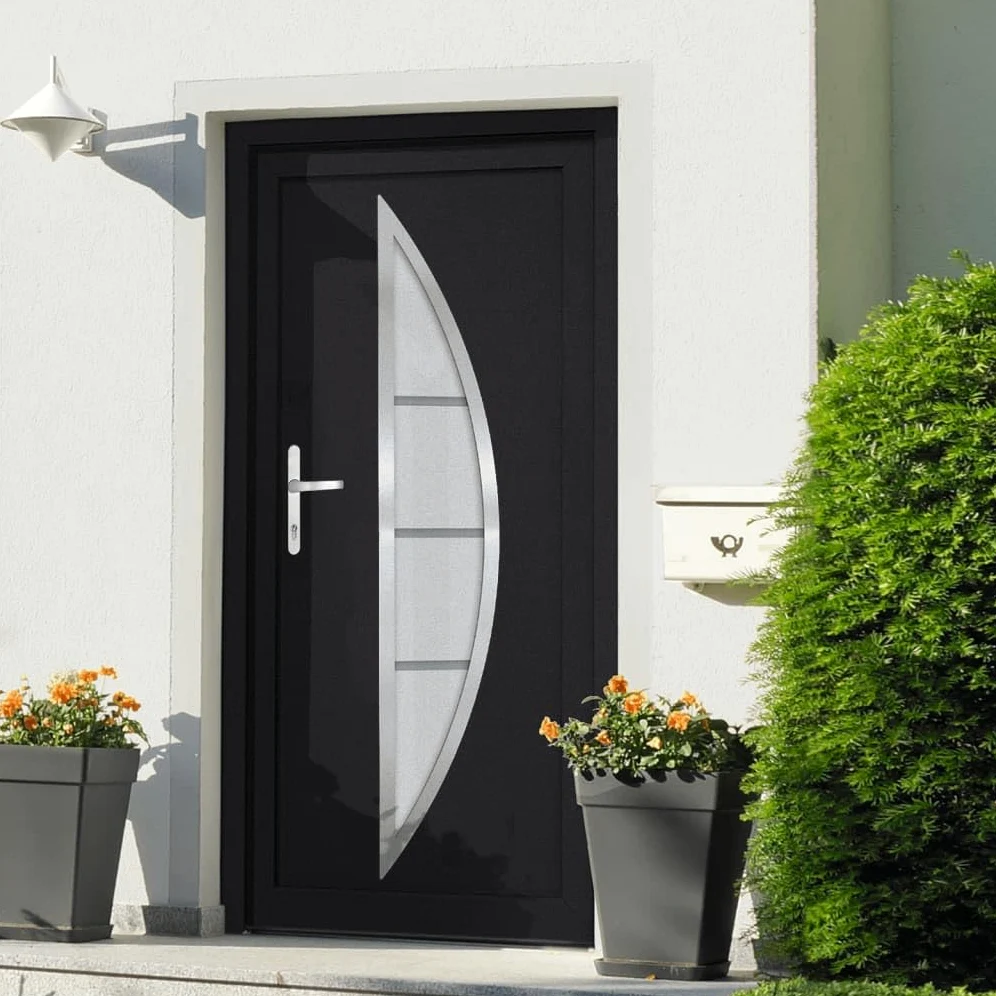 VidaXL Porta d'Ingresso in PVC Antracite 108x208 cm