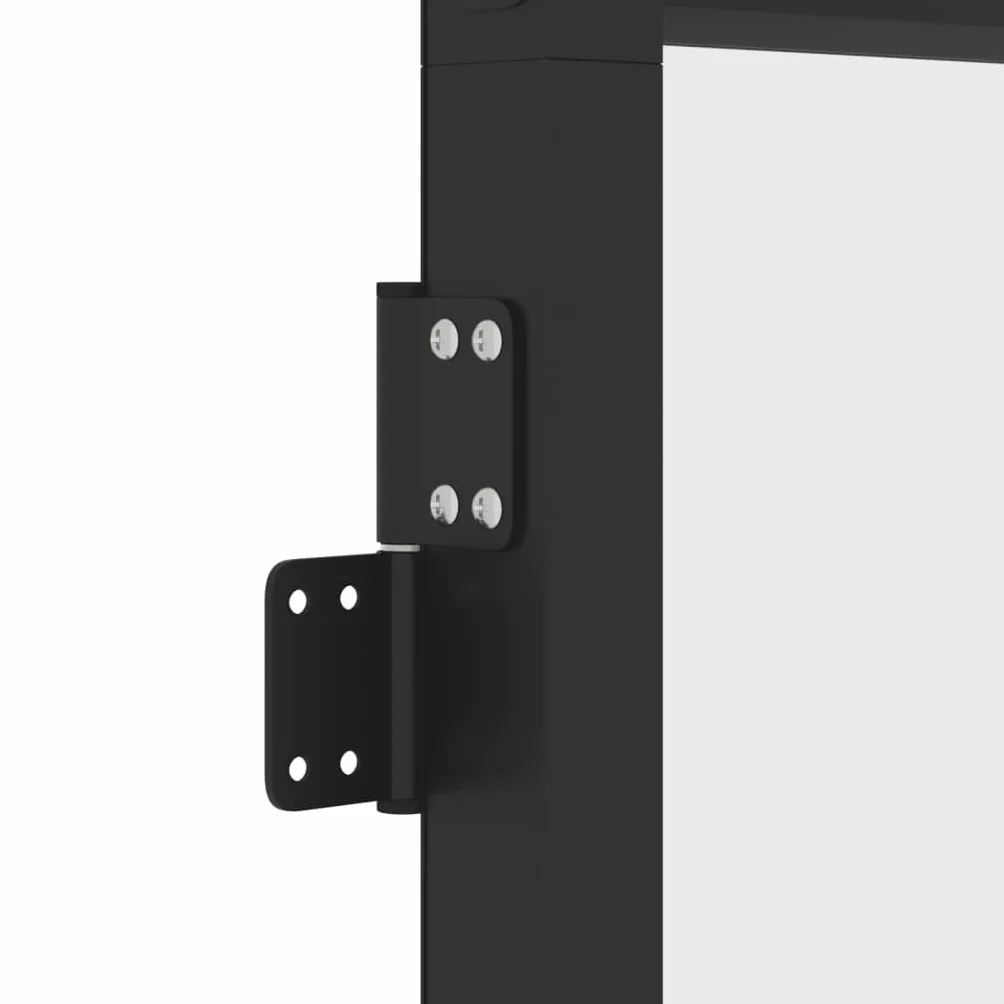 Homgoday Porta interna in vetro, set completo con maniglia, porta girevole, design moderno, porta da ufficio, per casa e ufficio, sottile, 93 x 201,5 cm, vetro temperato e alluminio, nero e opaco