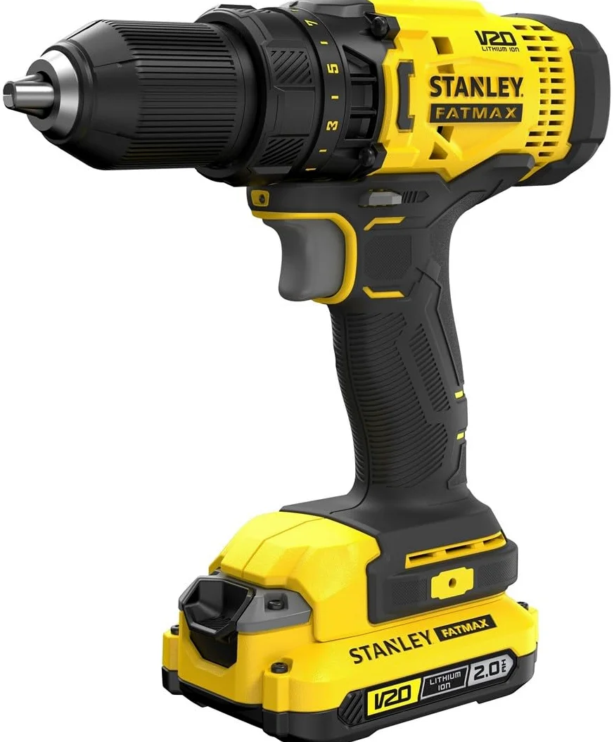 Stanley FatMax V20 Trapano Avvitatore 18V con 2 Batterie Litio 2Ah Con 100 Accessori SFMCD700D2A-QW