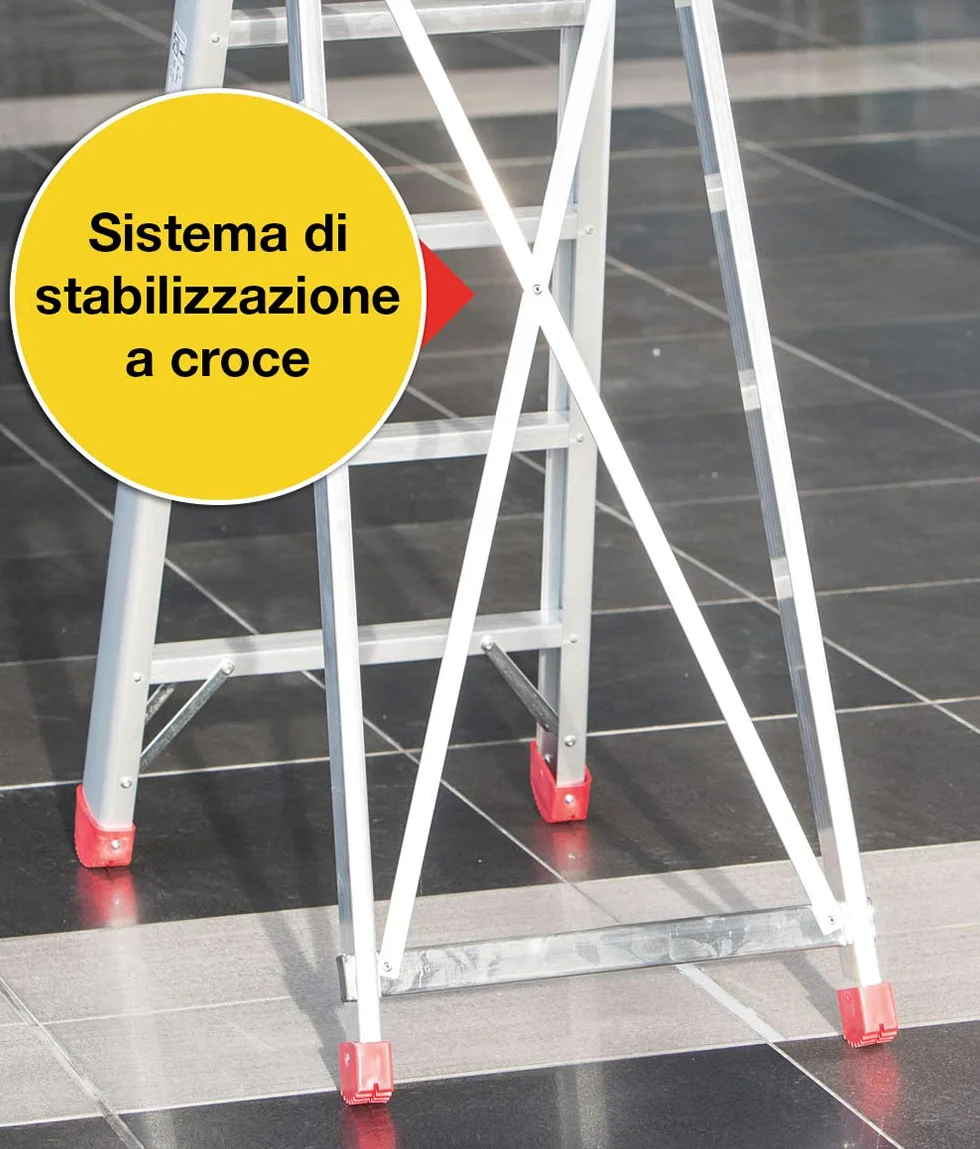 Faraone LADY6 Scala a Forbice in Alluminio 6 Gradini