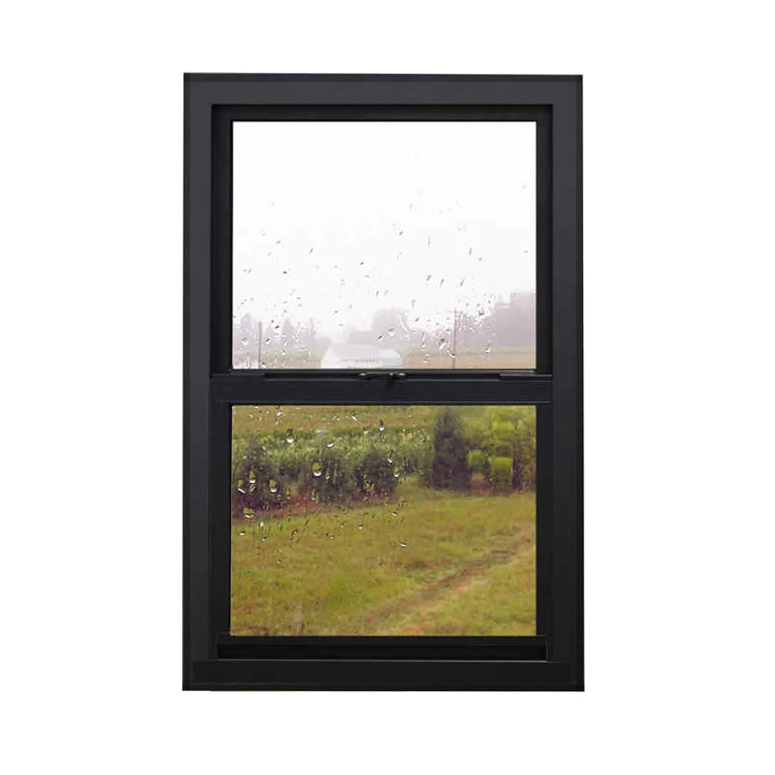 Finestra scorrevole verticale commerciale con finestre in vetro temperato, servizio di ventilazione per ristoranti, camion alimentari e carrelli snack mobili (nero, 90 x 120 cm)