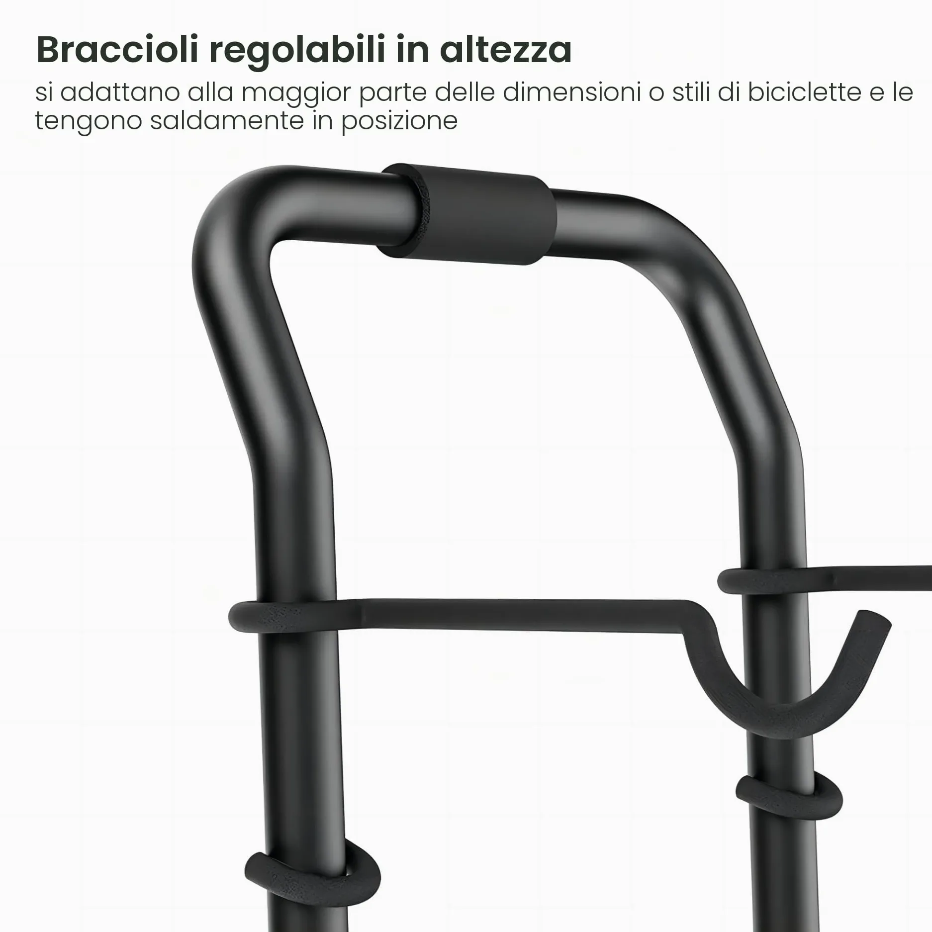 Mimoke Portabiciclette per 2 Bici Portabiciclette da Garage Completamente Regolabile a Gravità per Bici da Strada, MTB e Ibride