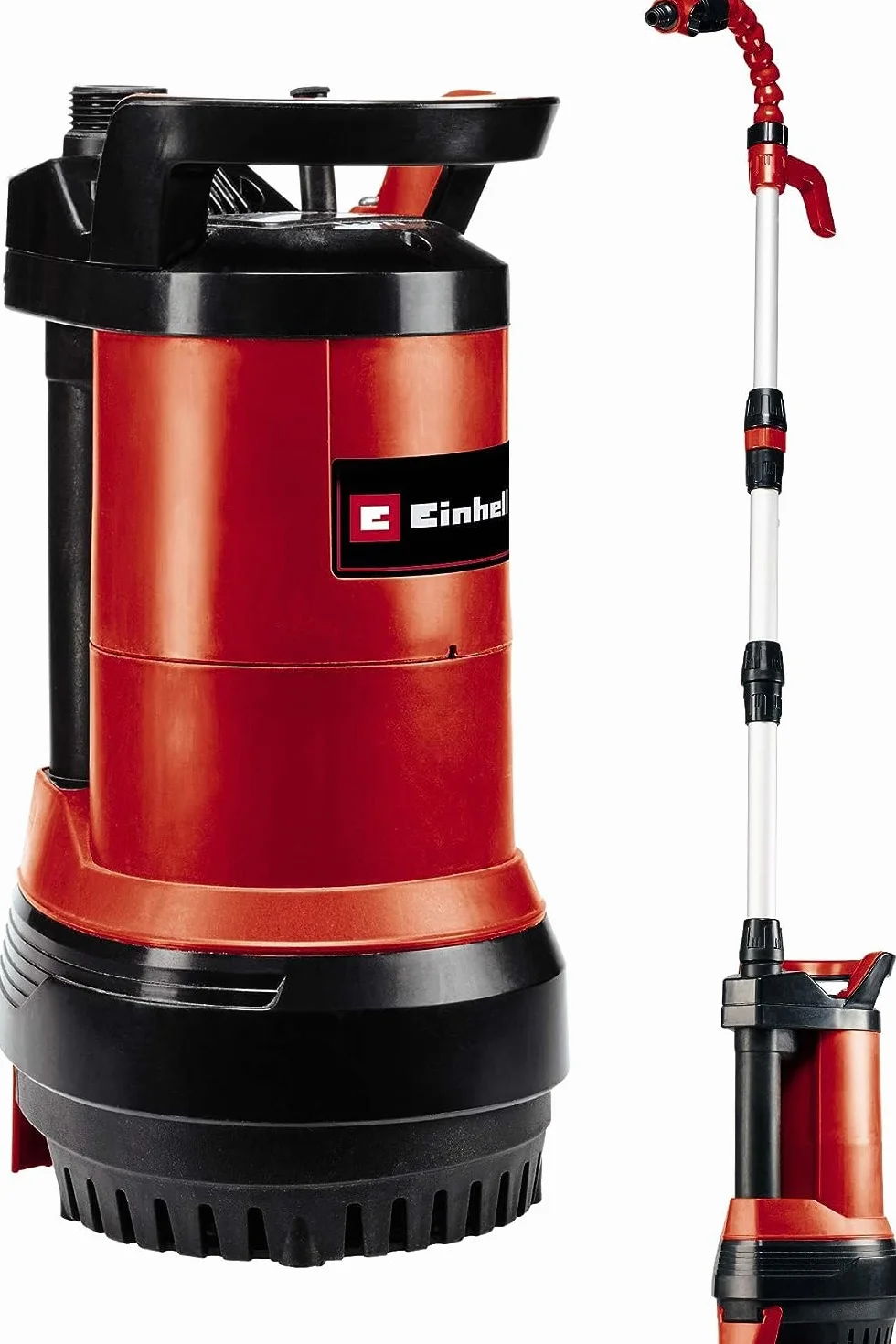 Einhell GE-PP 5555 RB-A Pompa per cisterne (550 W, portata max 5500 L/h, prevalenza 20 m, immersione max 7m, incl. Tubo a collo di cigno)