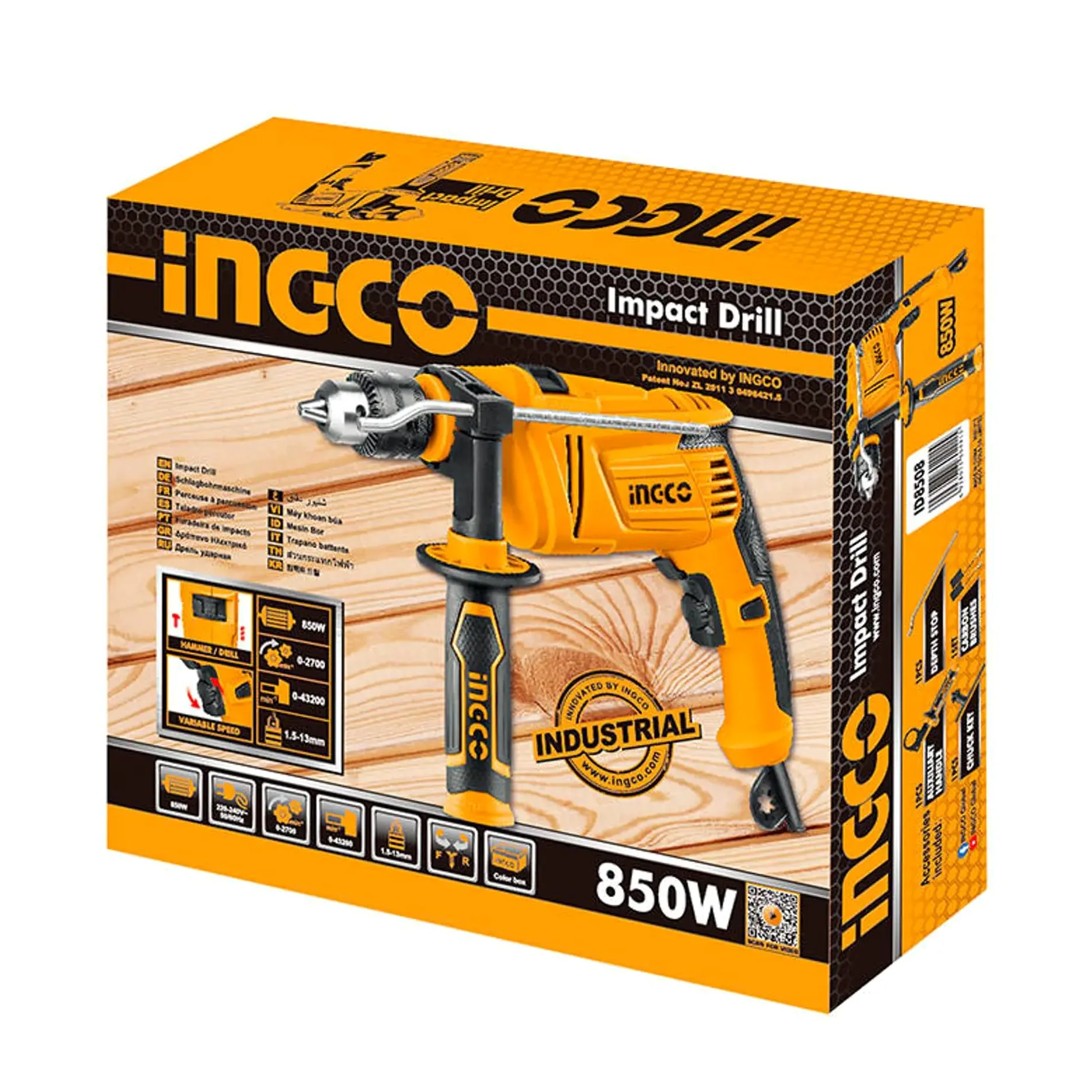 Ingco - Trapano a percussione Id8505 850W R+L