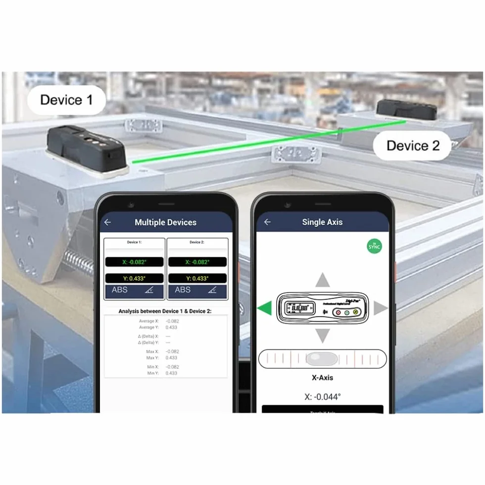 Digi-Pas DWL1300XY - Livello di precisione a 2 assi Bluetooth 0,2 cm/ft (0,2 mm/M) 6"