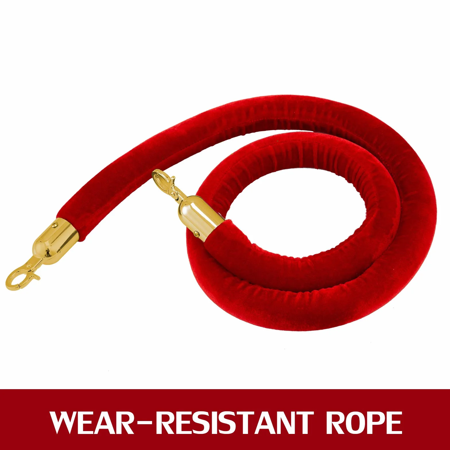 Transenne Eliminacode Paletti Delimitazione in Acciaio Inox 2 Corde di Velluto Rosso Confezione da 4 Paletti d'Oro