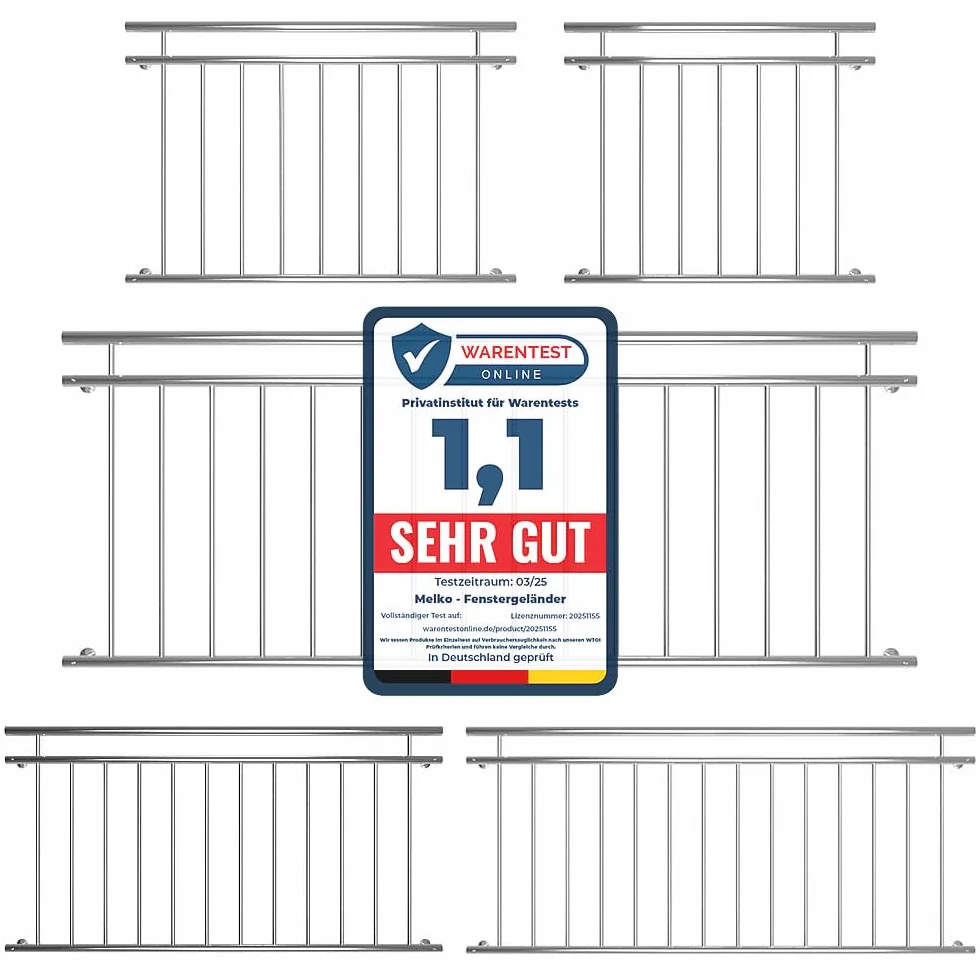 225 cm balcone V2 A Stab Ringhiera Balcone Acciaio Inossidabile Ballustrade finestra griglia