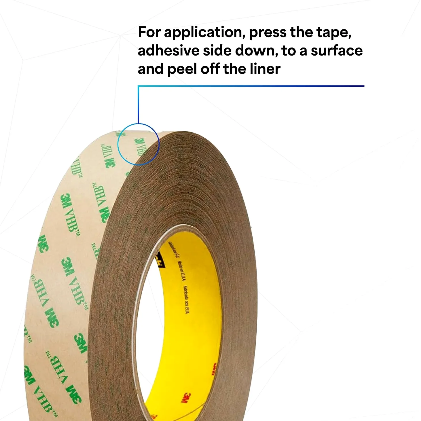 Tapecase 468 MP 20,3 cm x 54,9 m High performance adhesive transfer tape, convertito da 3 m 468 MP, 20,3 cm x 54,9 m rotolo