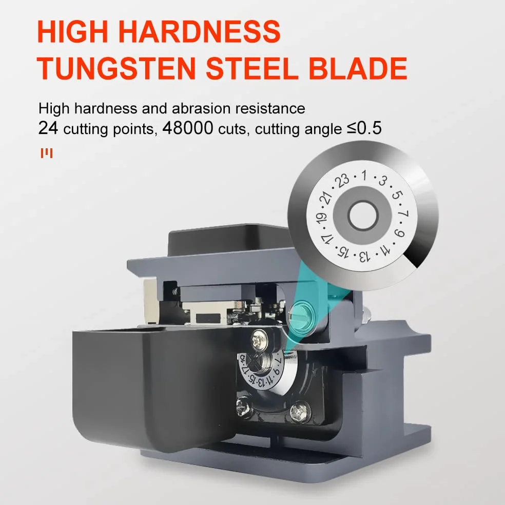 TM20 Fiber Cleaver Taglierina Fibra Ottica con 24 Punti di Cleaving da Precisione CNC Machining, Mannaia Fibra Ottica con Supporto per Fibra 3 in 1 e Materiale in Alluminio Aeronautico