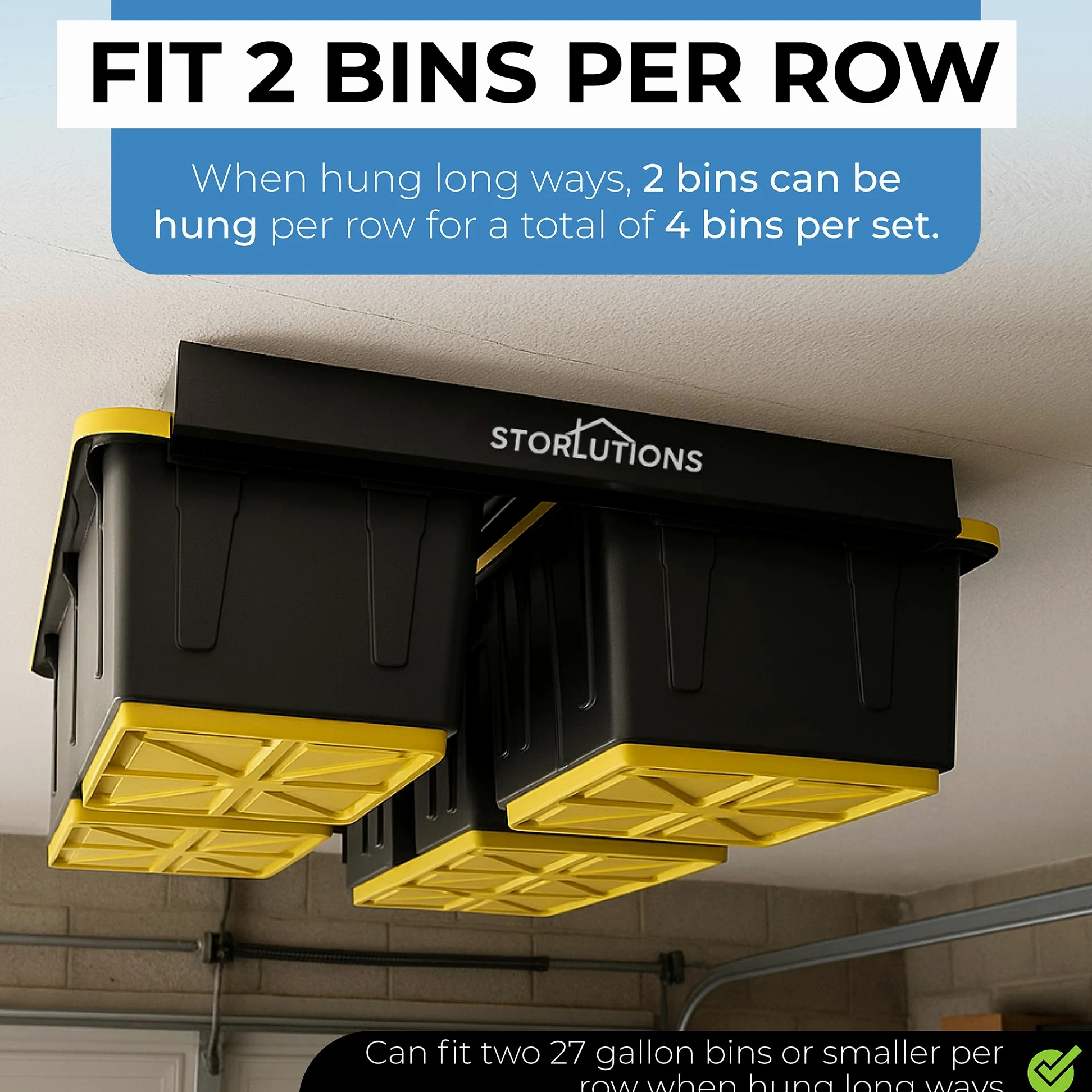 Scaffalatura regolabile da soffitto per garage e garage, per spaziatura tra i perni da 40,6 a 61 cm, ideale per garage e soluzioni di organizzazione della casa