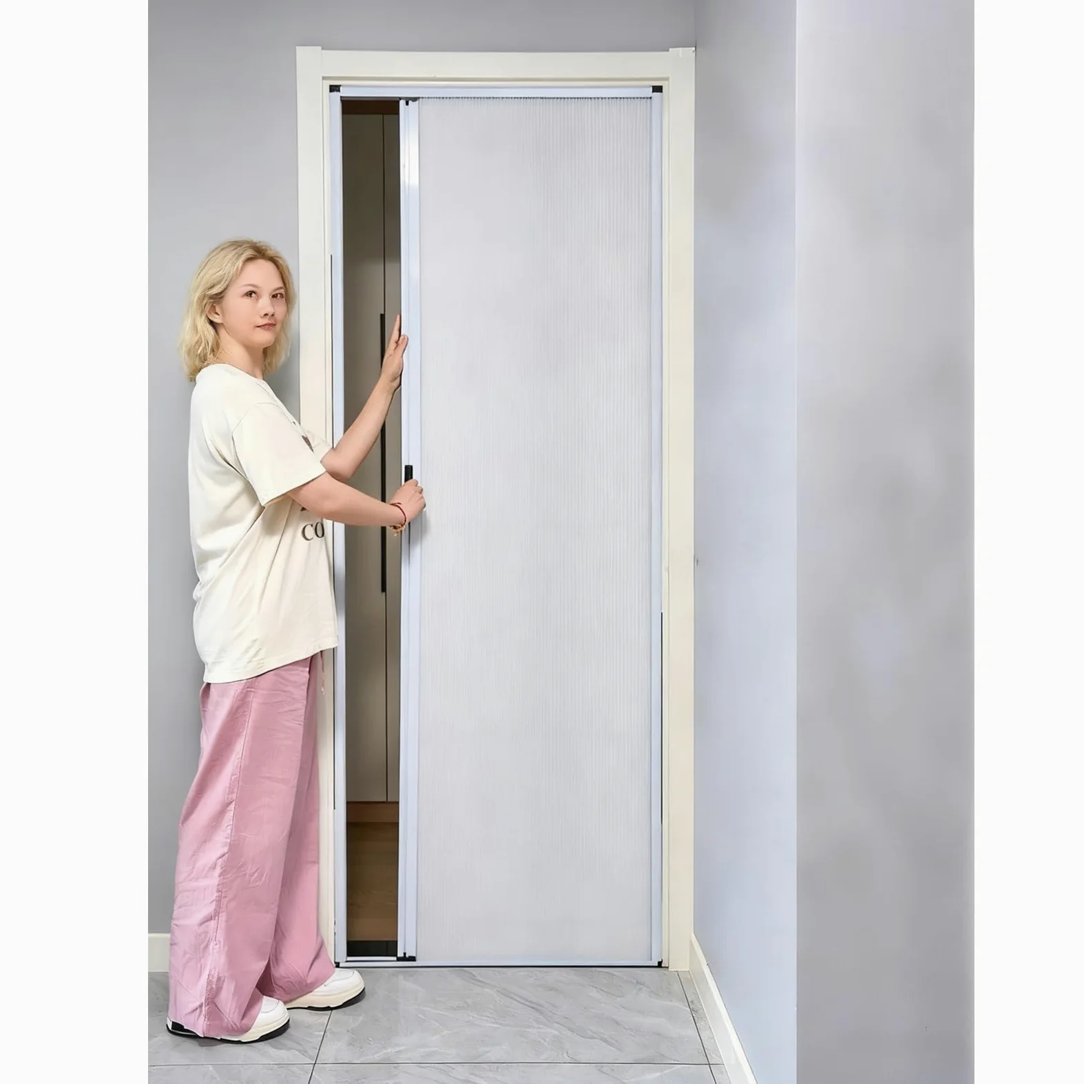 Porta a Soffietto Porte Pieghevoli Alte 200 210 220 230 240 Cm, Senza Foratura Porta A Soffietto Per Cucine/Bagni/Camere Da Letto, Divisorio A Nido D'ape(98x210cm)