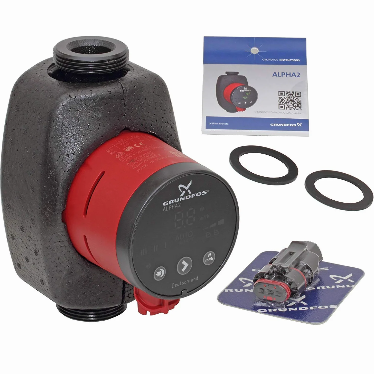 Grundfos Alpha2 25-80, pompa di circolazione ad alta efficienza, 180 mm