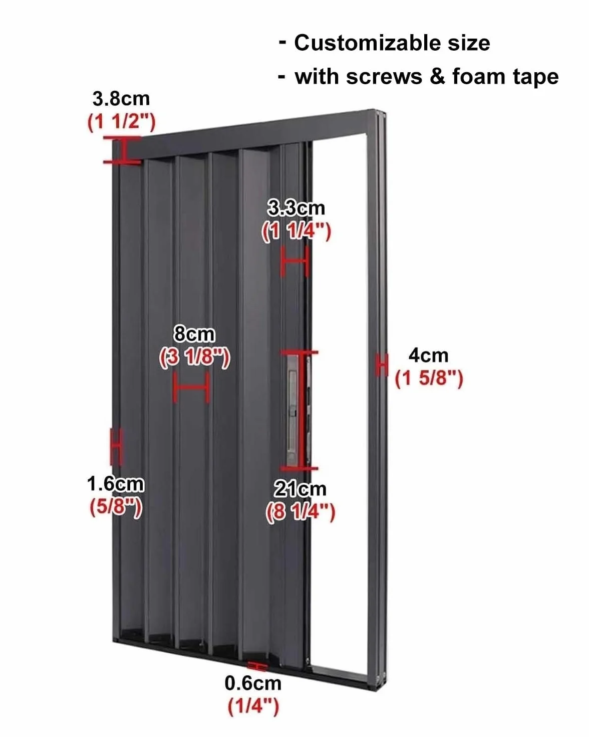 Cancello scorrevole a fisarmonica per patio esterno e porta d'ingresso, schermo retrattile con serratura e kit hardware chiave