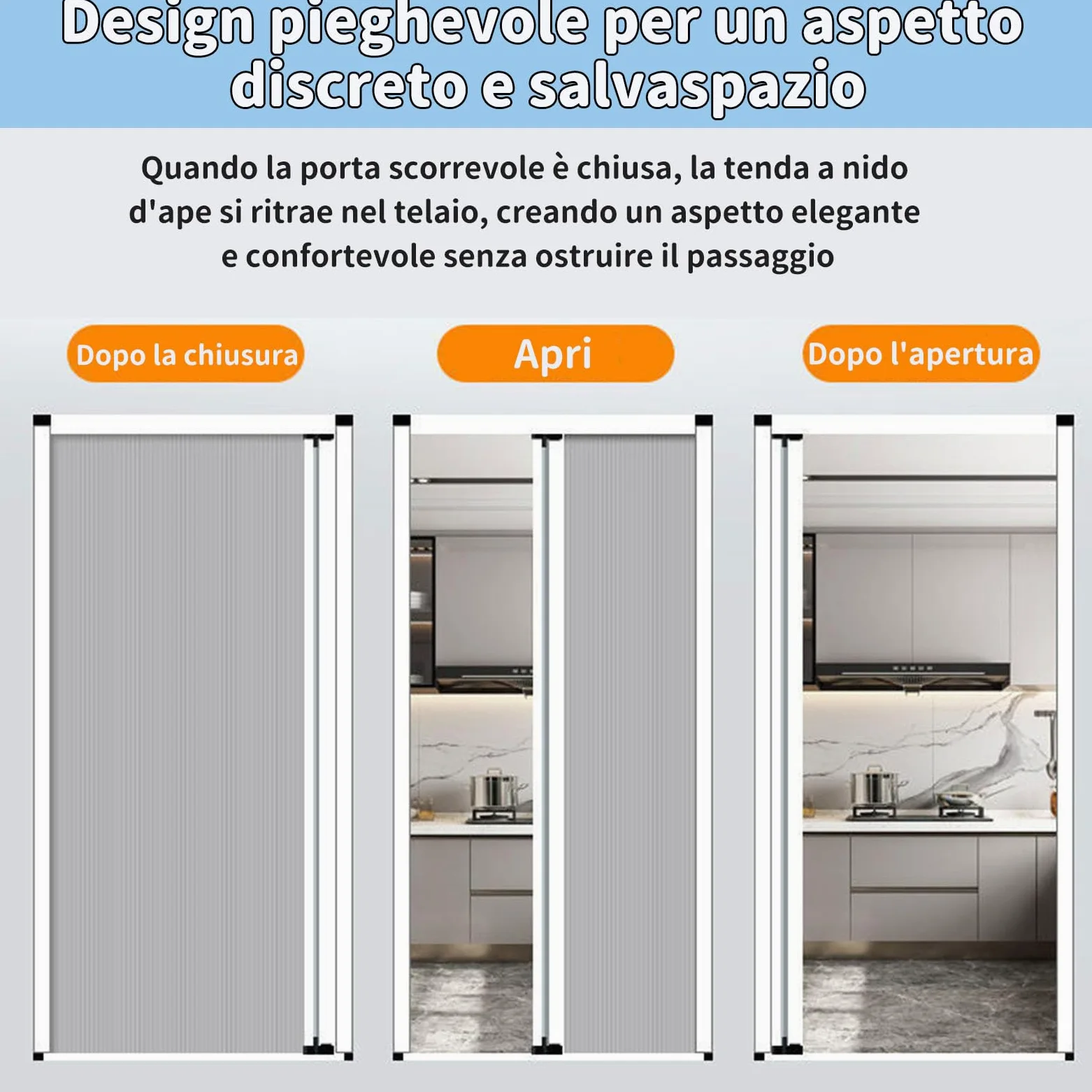 Porte oscuranti a fisarmonica per porta,Porta a soffietto for interni,Cancello pieghevole senza trapano,con Telaio in Lega Alluminio,Per Bagno Doccia Armadio Cucina Dispensa,cucina e