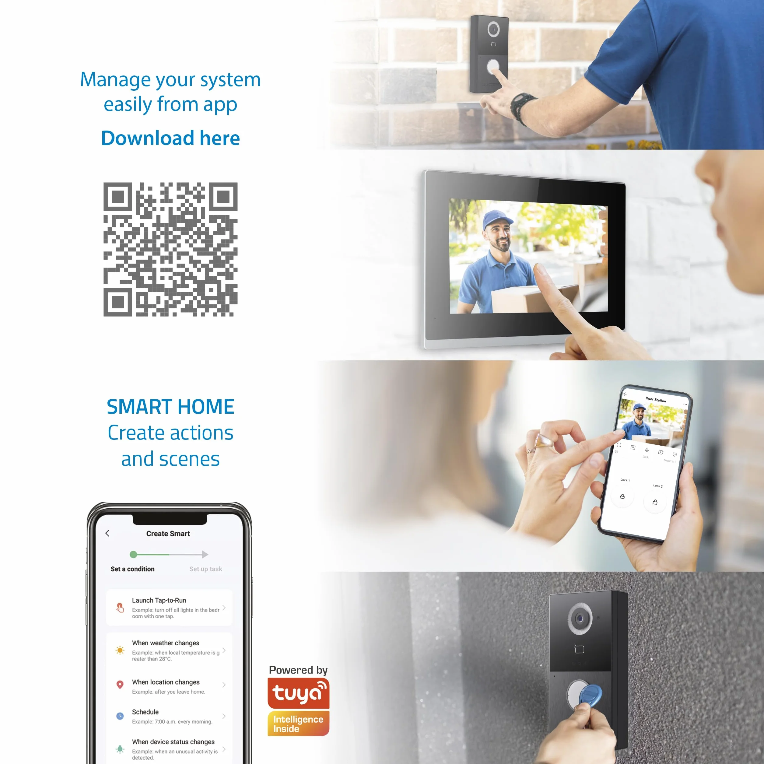 NIVIAN Videocitofono WiFi Intelligente Full HD con Monitor Touch 7", Installazione 2 Fili, Telecamera da Esterno 1080P IP65, Audio Bidirezionale, Registrazione MicroSD e Controllo Remoto App Tuya