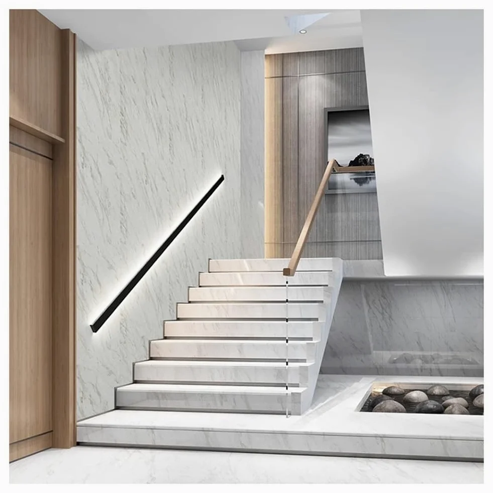 exproyzk Corrimano per Scale A LED con Sensore di Presenza, Corrimano Luminoso A Parete, Ringhiere in Lega di Alluminio — per Terrazze Esterne E Scale Interne(White-White Light,200cm/6.6ft)