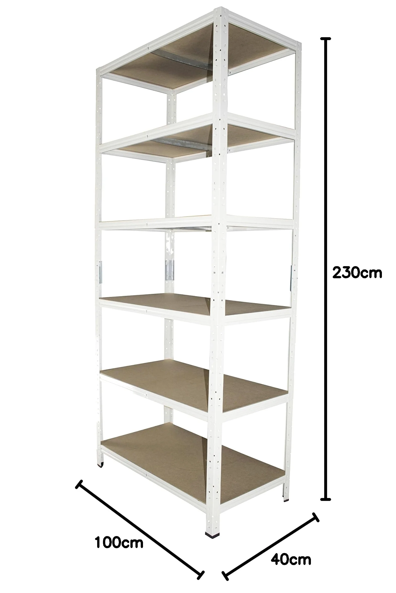 shelfplaza® 230x100x40cm HOME Scaffale metallo per carichi pesanti bianco con 6 ripiani con 145kg capacità di carico/Scaffali in metallo per garage come scaffali per ripostiglio o officina