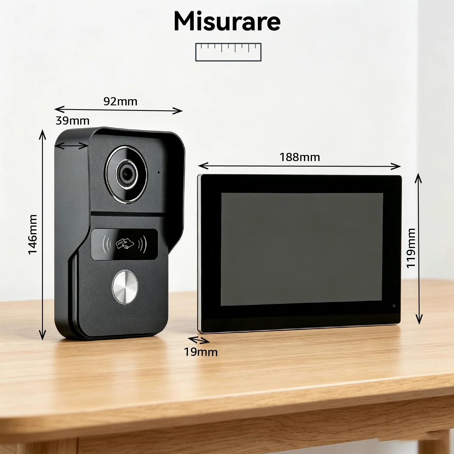 WALN Videocitofono connesso Smart, citofono con telecamera a 2 fili con monitor Touchscreen da 7 pollici, Audio bidirezionale, Sistema interfono con sblocco remoto, Wi-Fi 2.4G/5G,KW02-IP7B