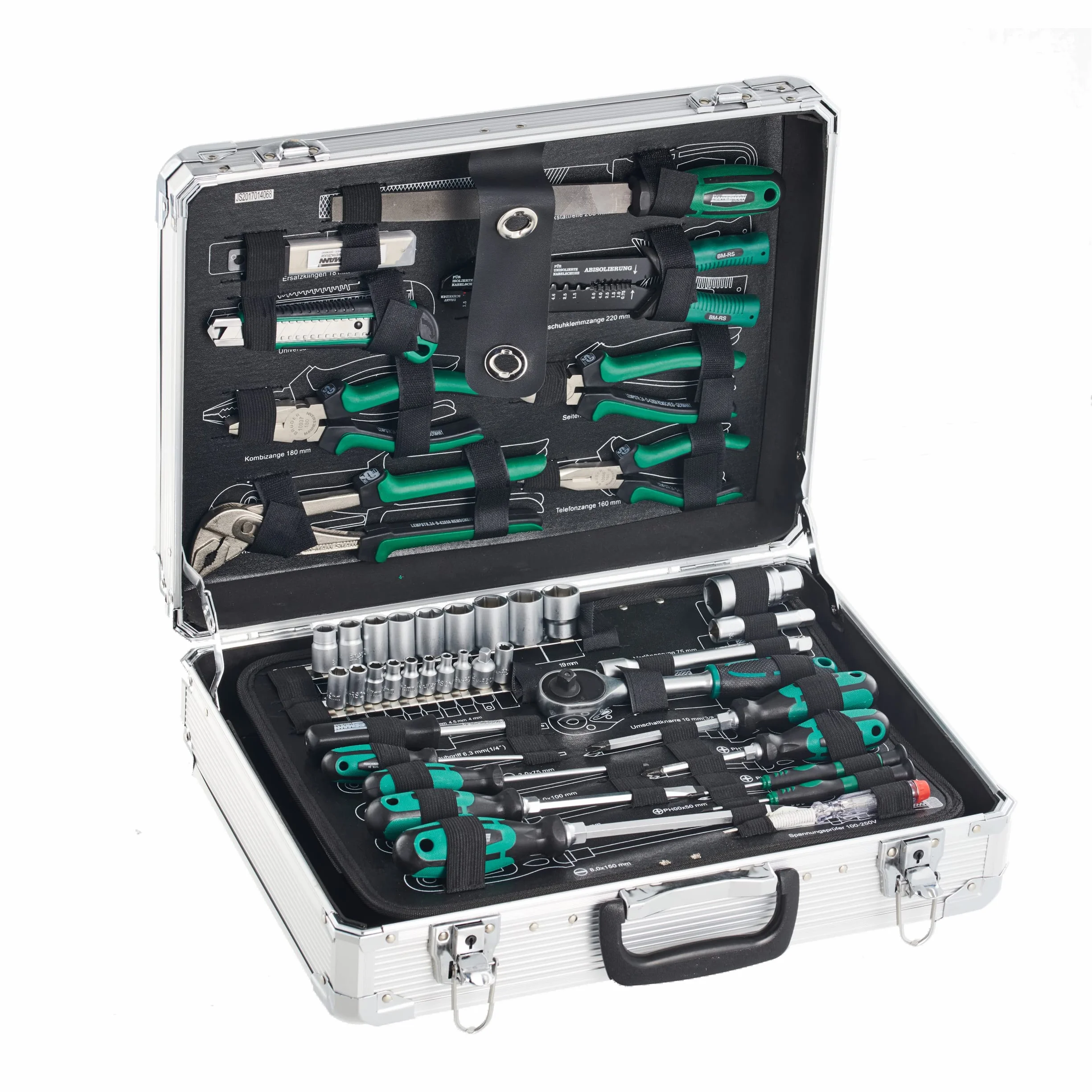 Mannesmann - M29075 - Maletín de herramientas de aluminio, equipado, 108 piezas