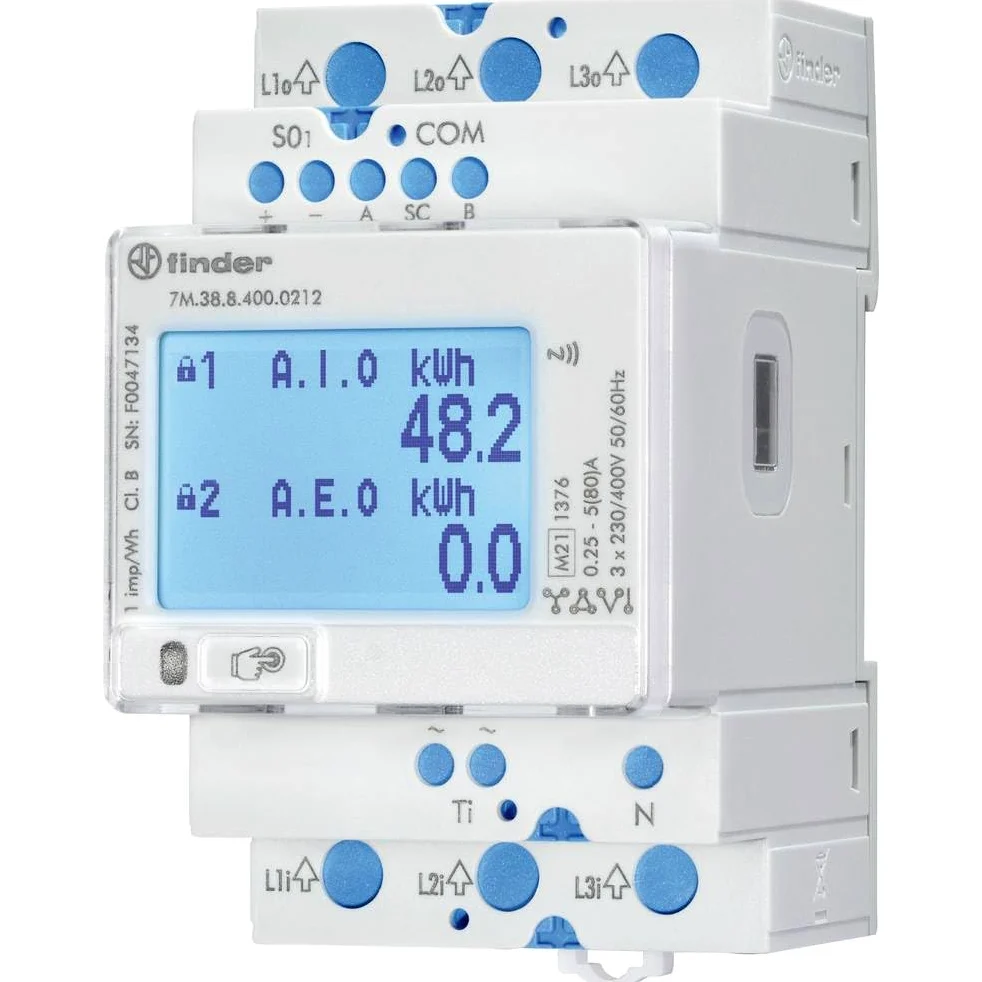 Finder 7M.38.8.400.0212 - Contaporto digitale a due direzioni, 80 A, 1 pezzo