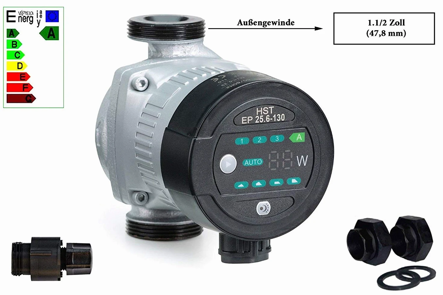 HST | Pompa di riscaldamento ad alta efficienza | Pompa di circolazione | HST EP 25-60/130 mm | Altezza di mandata 6 metri