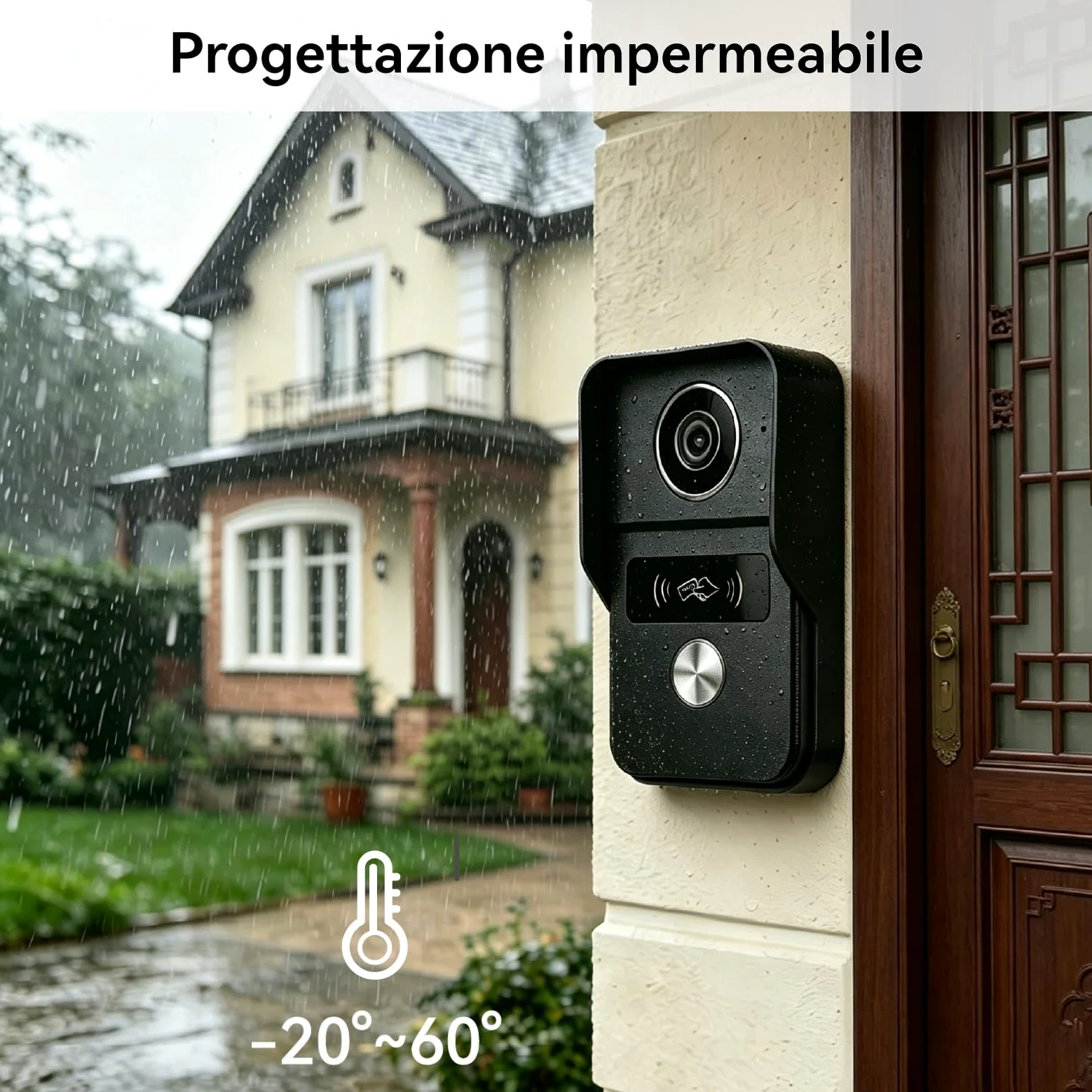 WALN Videocitofono connesso Smart, citofono con telecamera a 2 fili con monitor Touchscreen da 7 pollici, Audio bidirezionale, Sistema interfono con sblocco remoto, Wi-Fi 2.4G/5G,KW02-IP7B