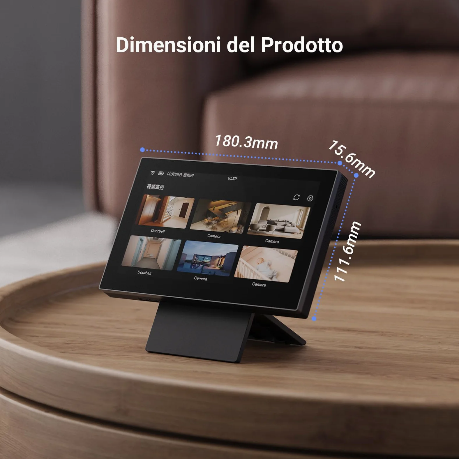 EZVIZ Schermo intelligente interno, touchscreen a colori da 7" senza fili con batteria da 4600 mAh, audio a 2 vie e vista dal vivo, facile da installare, SD7