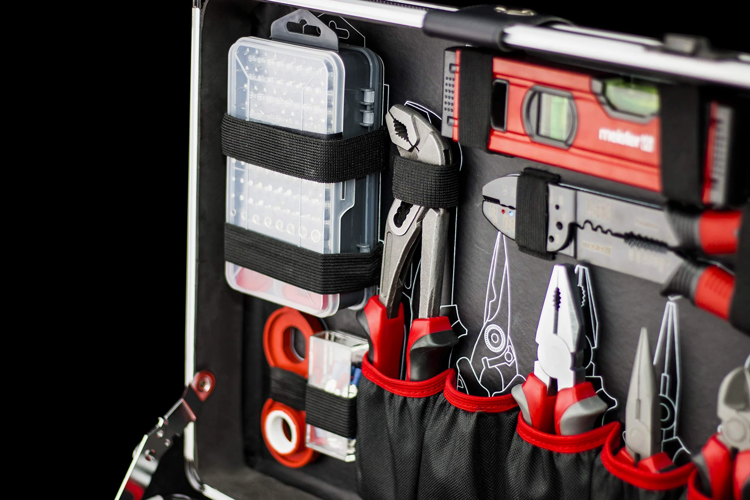 Meister Trolley attrezzi 238 pezzi - Set utensili - Ruote, manico telescopico / Valigetta attrezzi completa / Cassetta su ruote / Scatola utensili professionale / 8971480