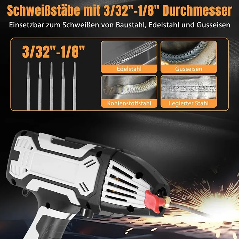 Saldatrice a mano, 220 V/3000 W, 200 A, saldatrice elettrodi con 6 regolazione dell'amperaggio, IGBT Inverter ARC, saldatrice portatile per elettrodi da 2,4 – 3,2 mm, riparazioni progetti di saldatura