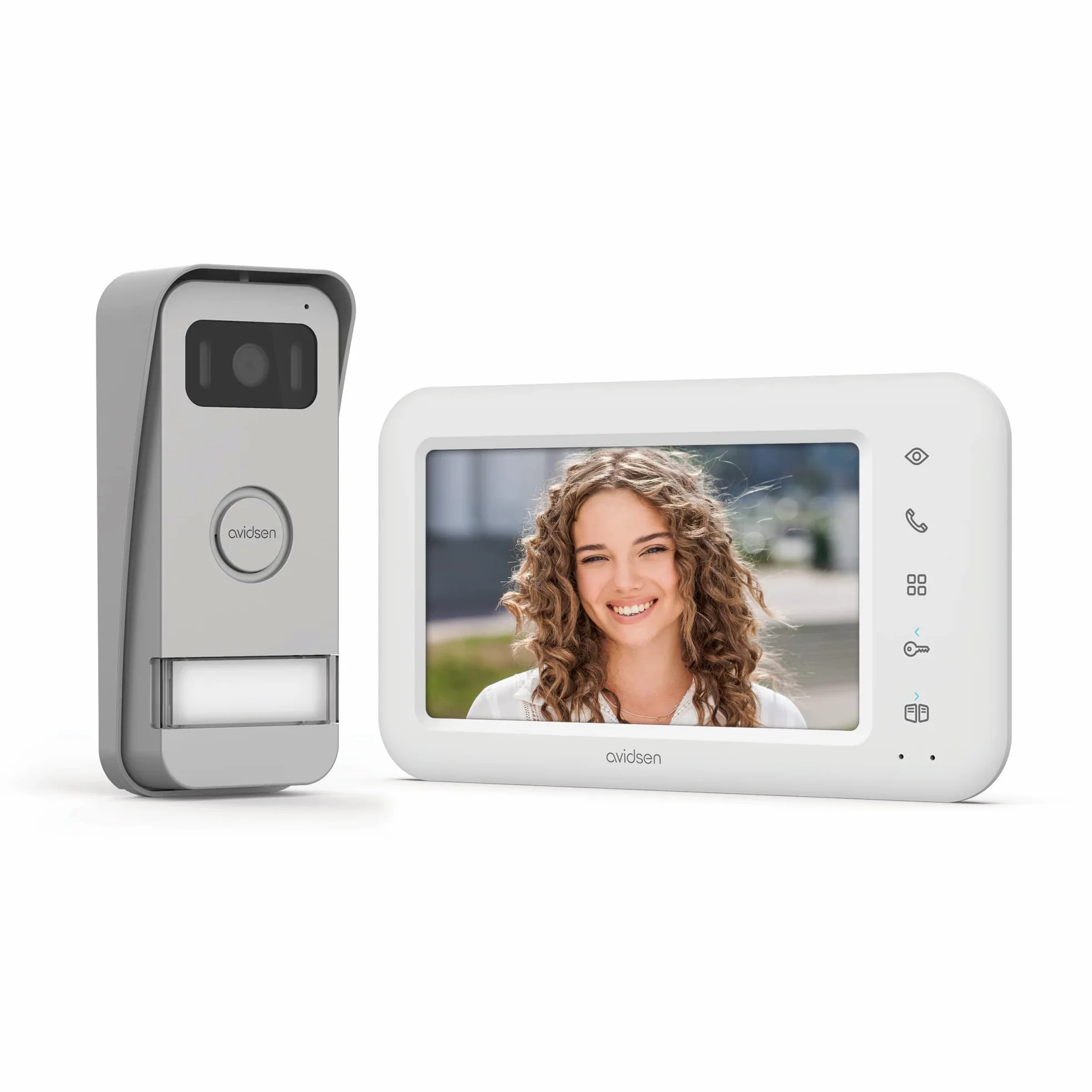 Videocitofono Elia Avidsen a colori 7 pollici LCD, 2 fili eco-progettato, controllo apertura del cancello,