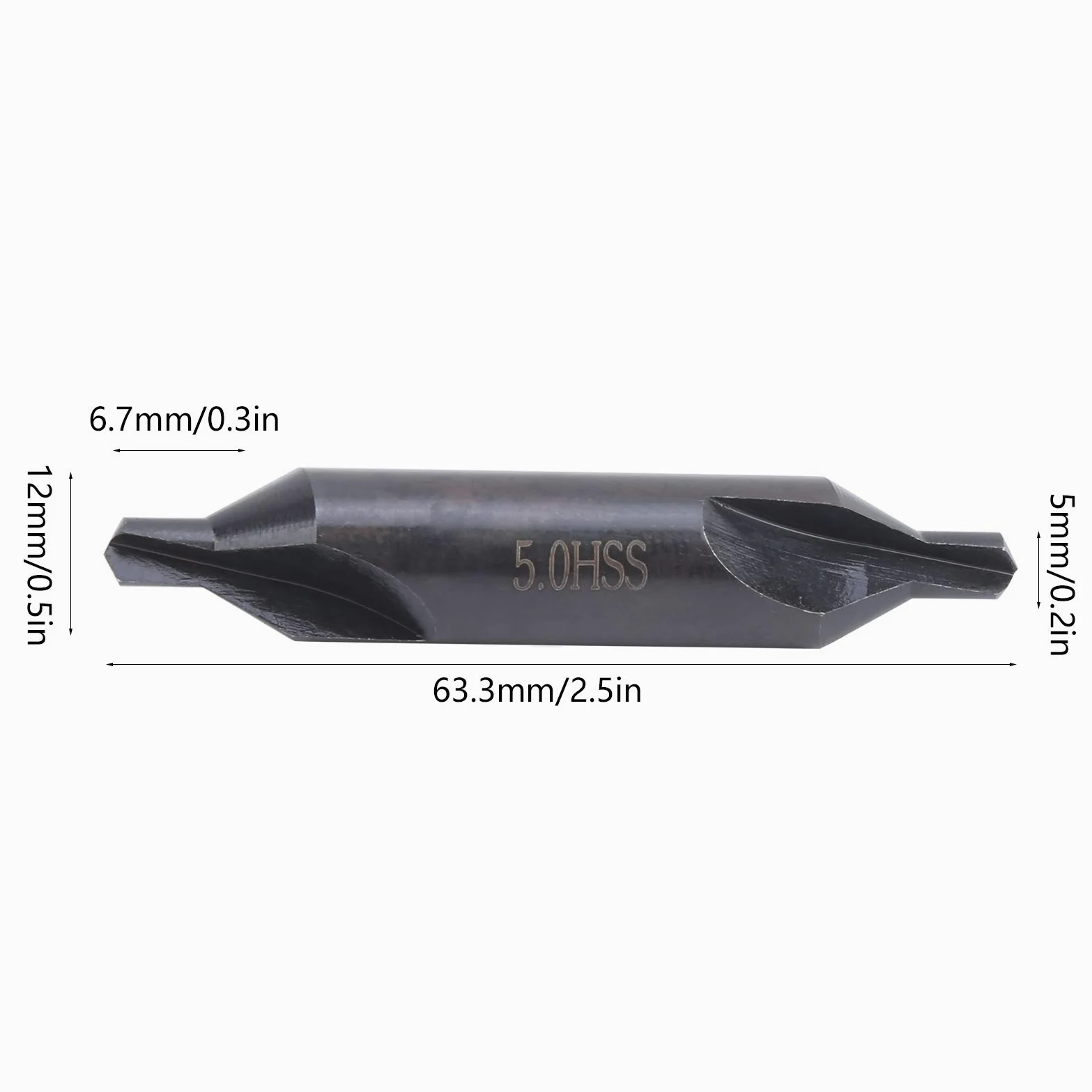 5Pcs 5mm Punta da trapano trapano utensile centro trapano centrale in acciaio ad alta velocità Centro di lavorazione speciale Punta da trapano centraggio con posizionamento a spirale su tutti i te