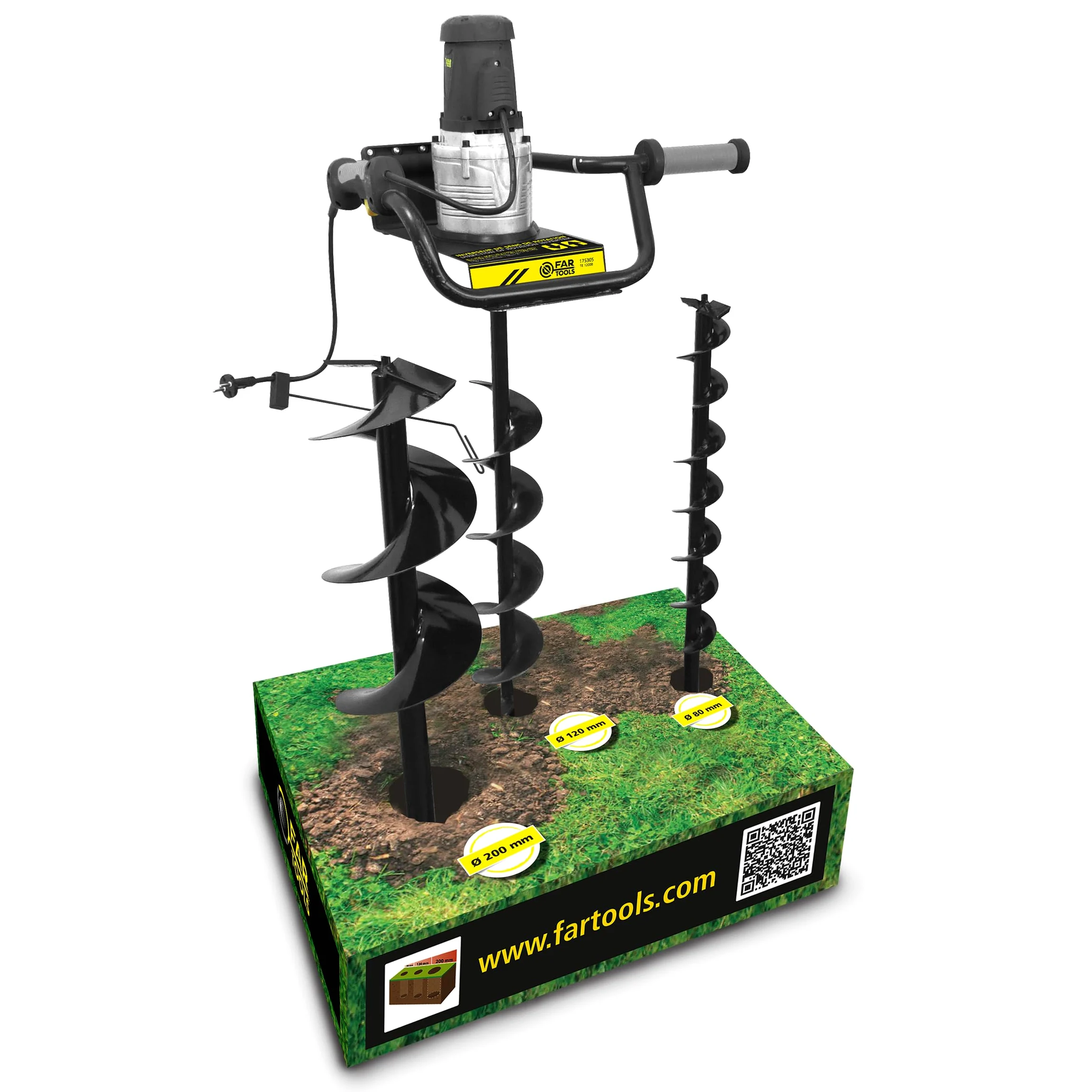 Fartools 175305 - Trivella elettrica, 1200 W, diametro: 120 mm