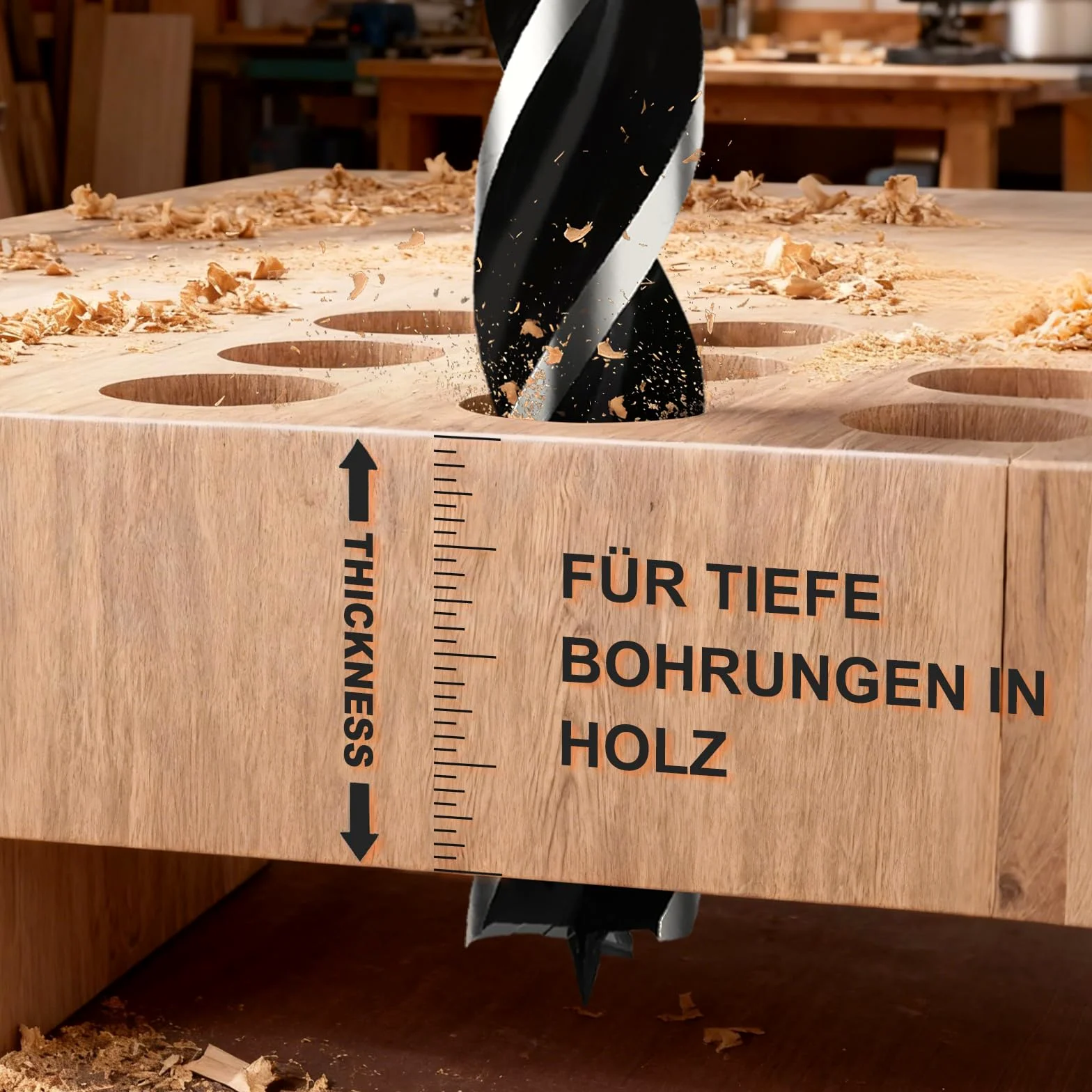 Punta a spirale 25x600mm SDS Plus per legno per legno tenero, legno duro con perno di centraggio