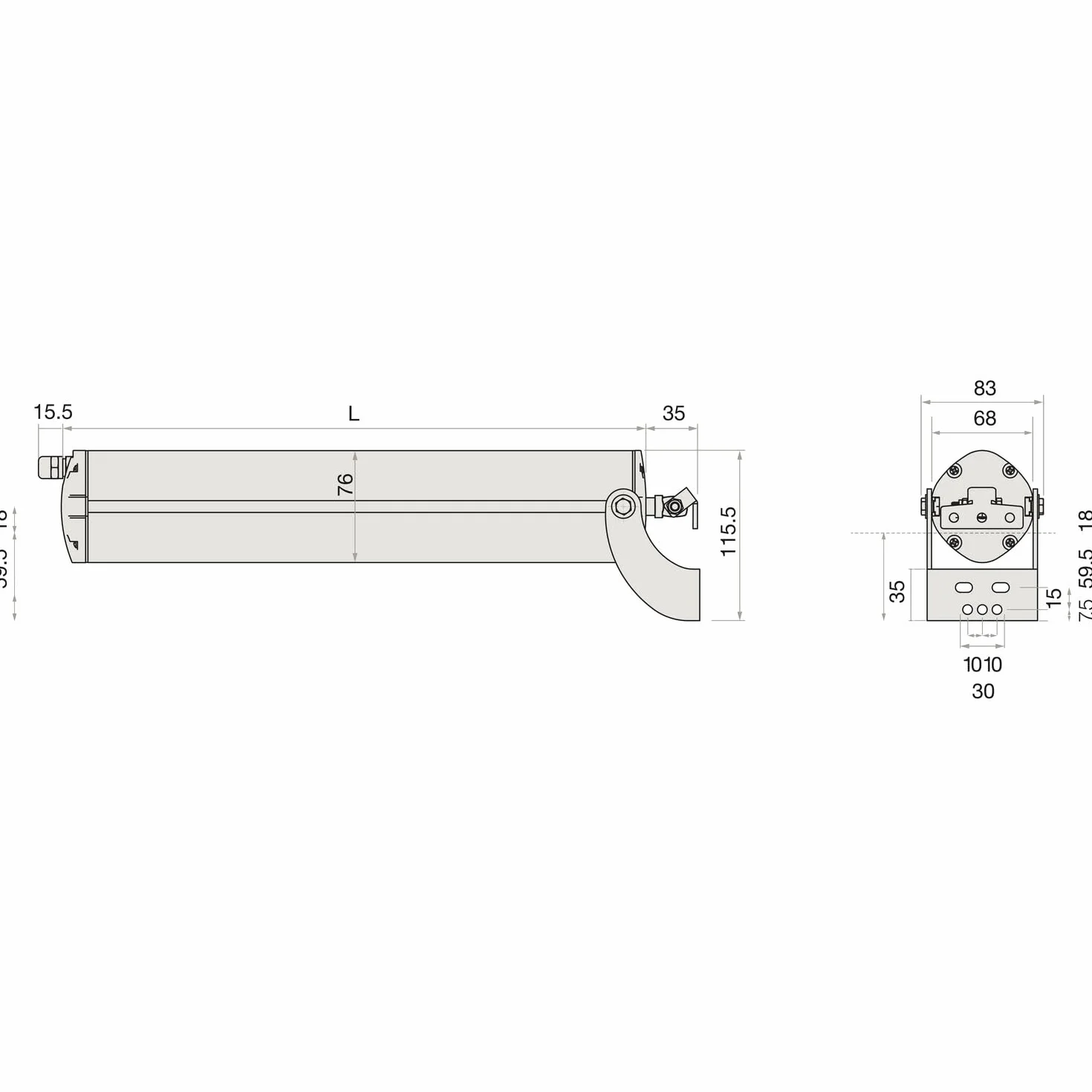 COMUNELLO Apriscatole con mandrino Fast 50 230 V, hub 300 mm, alluminio grigio