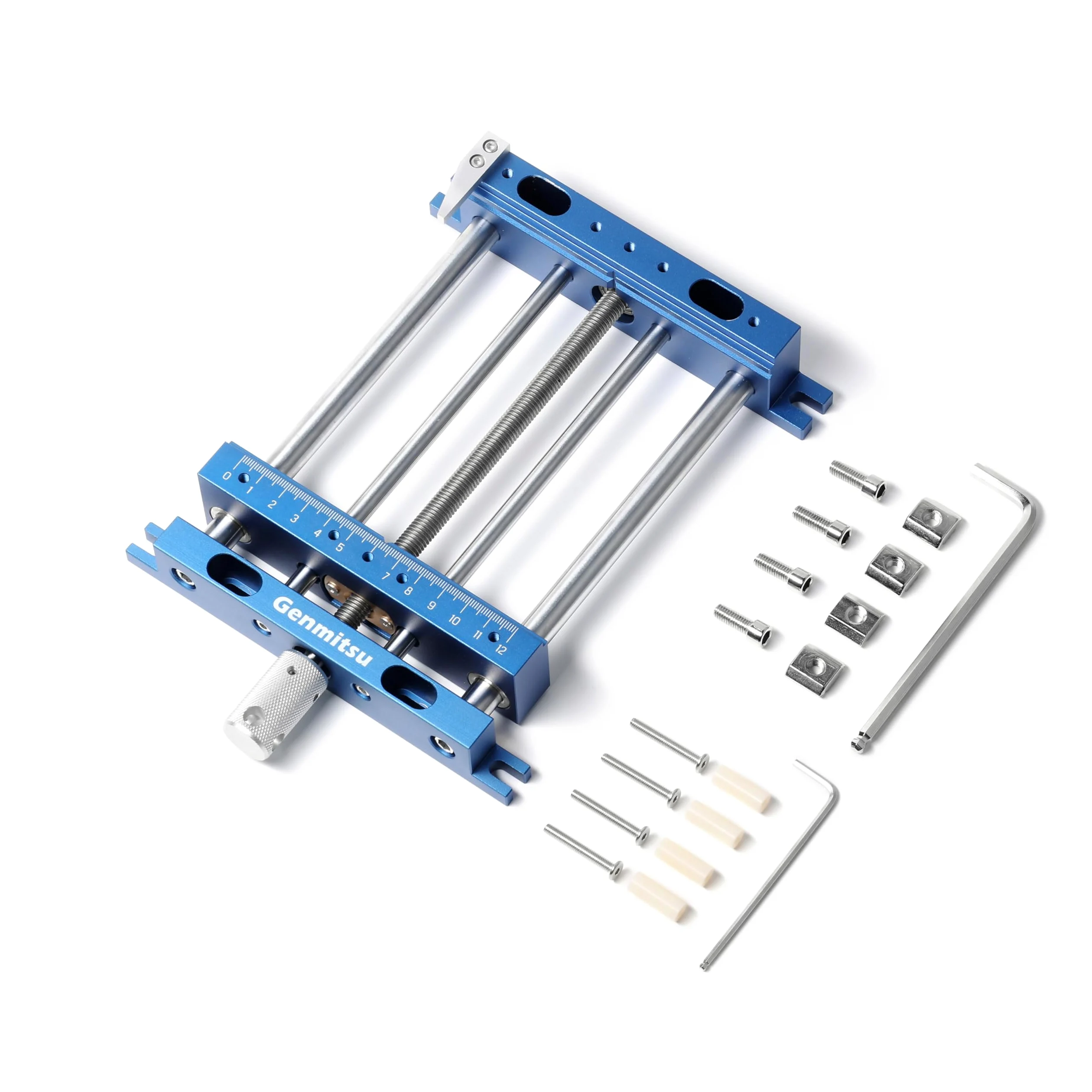 Genmitsu Morsa da banco in alluminio, morsetto per router CNC ad alta precisione per progetti di lavorazione del legno e lavorazione dei metalli, dimensioni 23,8 x 16,8 x 4,1 cm, intervallo di