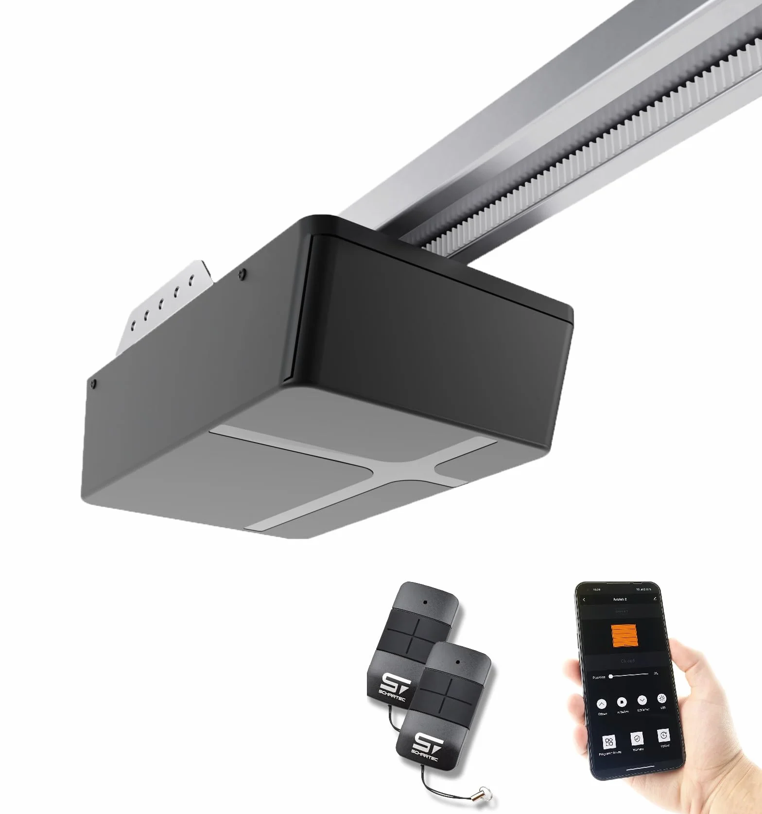 Schartec Prime 1500 - Attuatore per porta del garage WiFi con binario intelligente e apriporta del garage