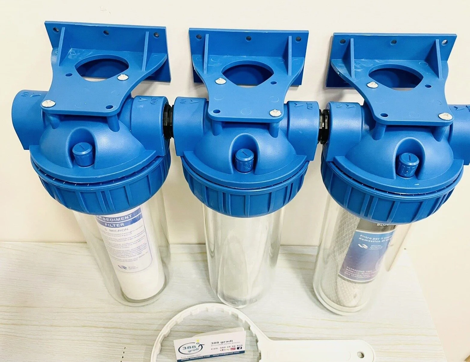 KIT FILTRO TRATTAMENTO ACQUA ø 1 ” POLICE ANTIRESIDUI ANTICALCARE E CARBONI ATTIVI SEDIMENTI
