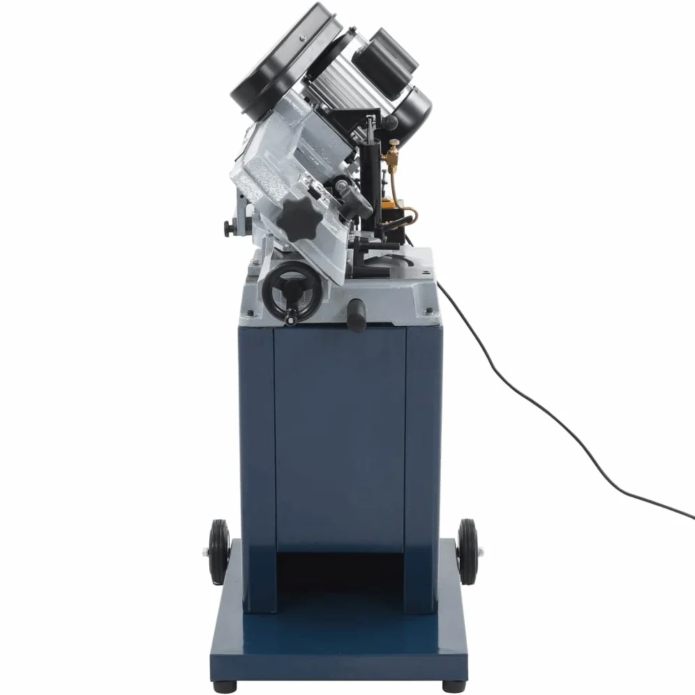 vidaXL Sega a nastro in metallo con base solida 230 V Segatrice verticale per metallo Macchina da taglio per metalli Varie velocità e angolo portatile con ruote