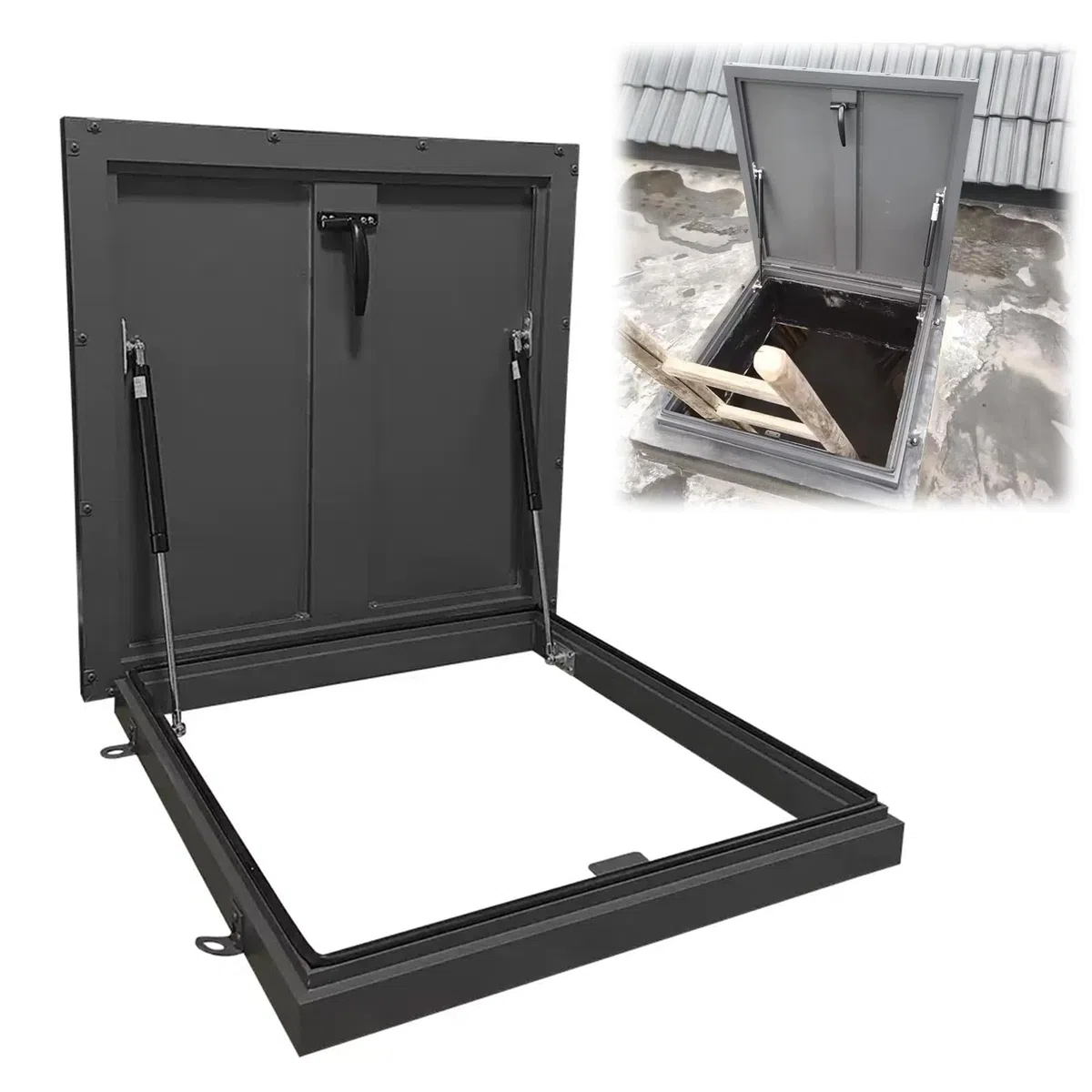 Heavy Du Roof Hatch – Coperchio di botola zincato verniciato a polvere, presa di ventilazione sicura per lucernario per casa Emerncy, 22in x38in / 56 x 96,5 cm, porta di accesso commerciale