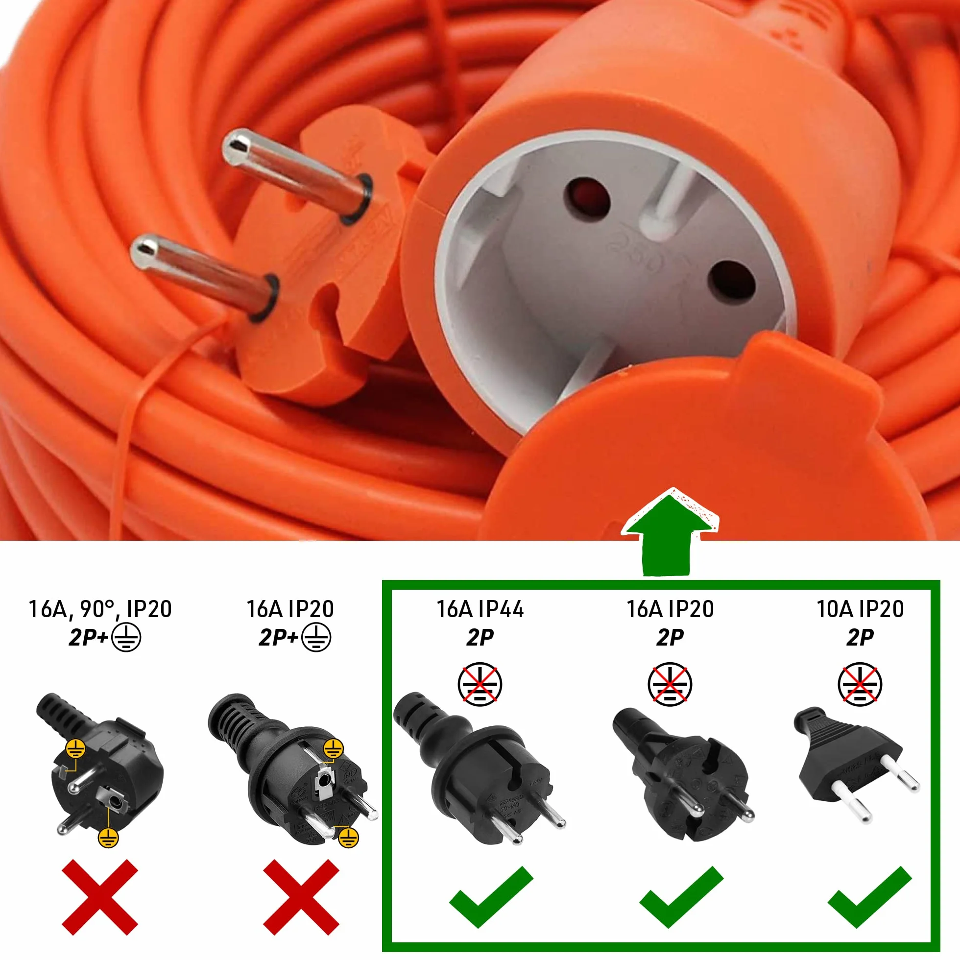 Electraline 49236 Prolunga Giardino con Avvolgicavo, 30 mt Spina e Presa Europea 2 Poli, per Elettrodomestici da Giardinaggio, Sezione Cavo 2x1,5 mm²