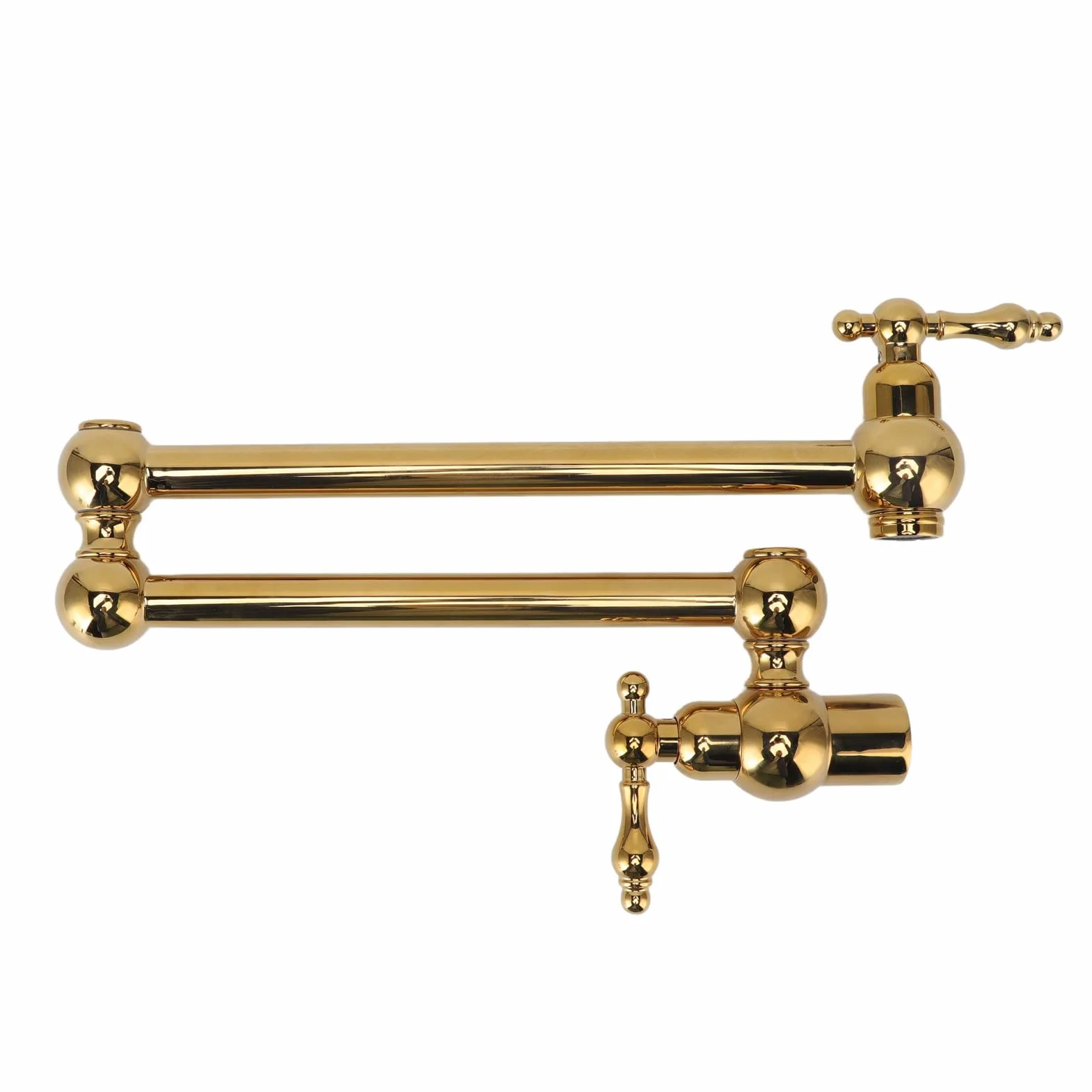 Rubinetto per Riempimento Pentole, Rubinetto da a Parete in Rame Rubinetto Freddo Singolo Estensibile Pieghevole con Braccio Oscillante a Doppio Snodo Rubinetto per Lavabo Estensibile(Titanio)