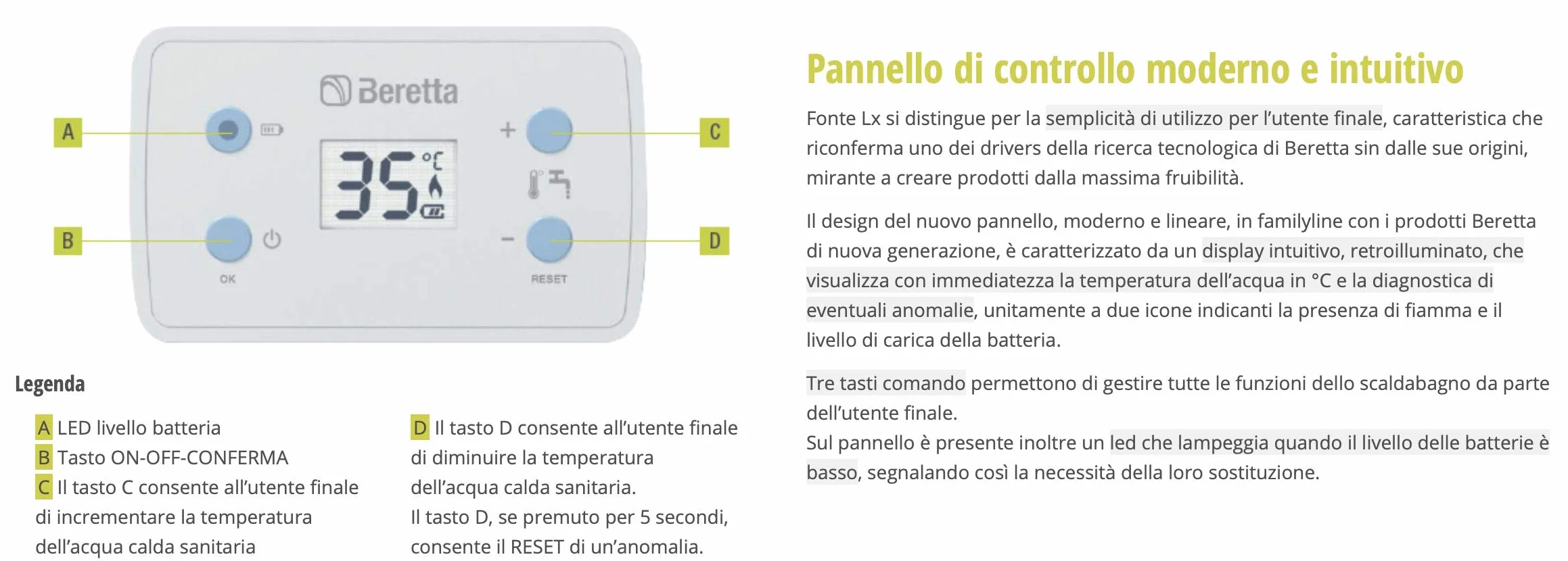 Scaldabagno Scaldino Scaldacqua a gas Beretta Fonte LX da 14 litri a camera aperta Low NOx ErP a metano