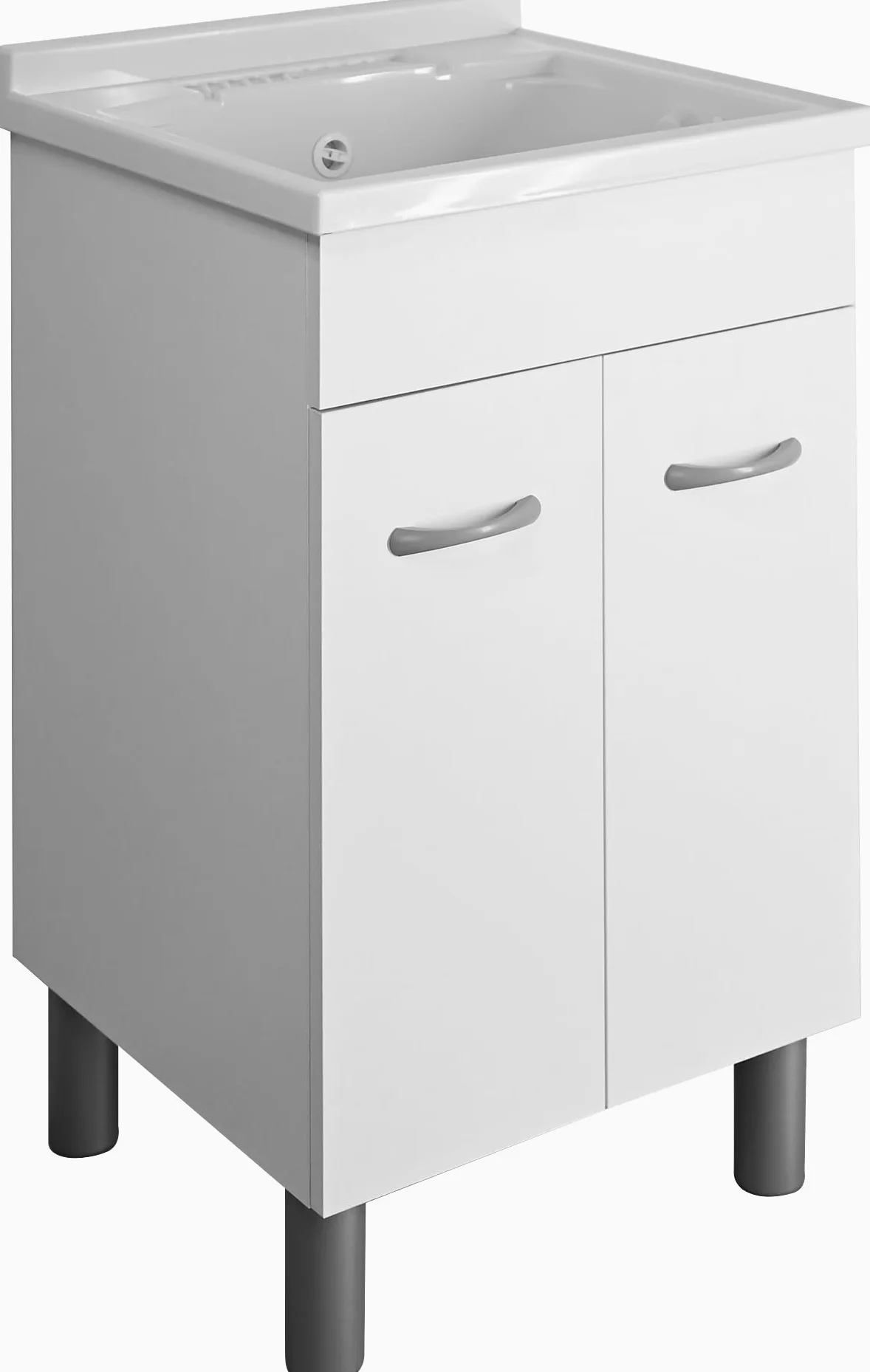 Mobile lavatoio lavanderia P 50 L 50 ATHENA con pilozzo asse di lavaggio e sifone resistente ad acqua e umidità (50 x 50)