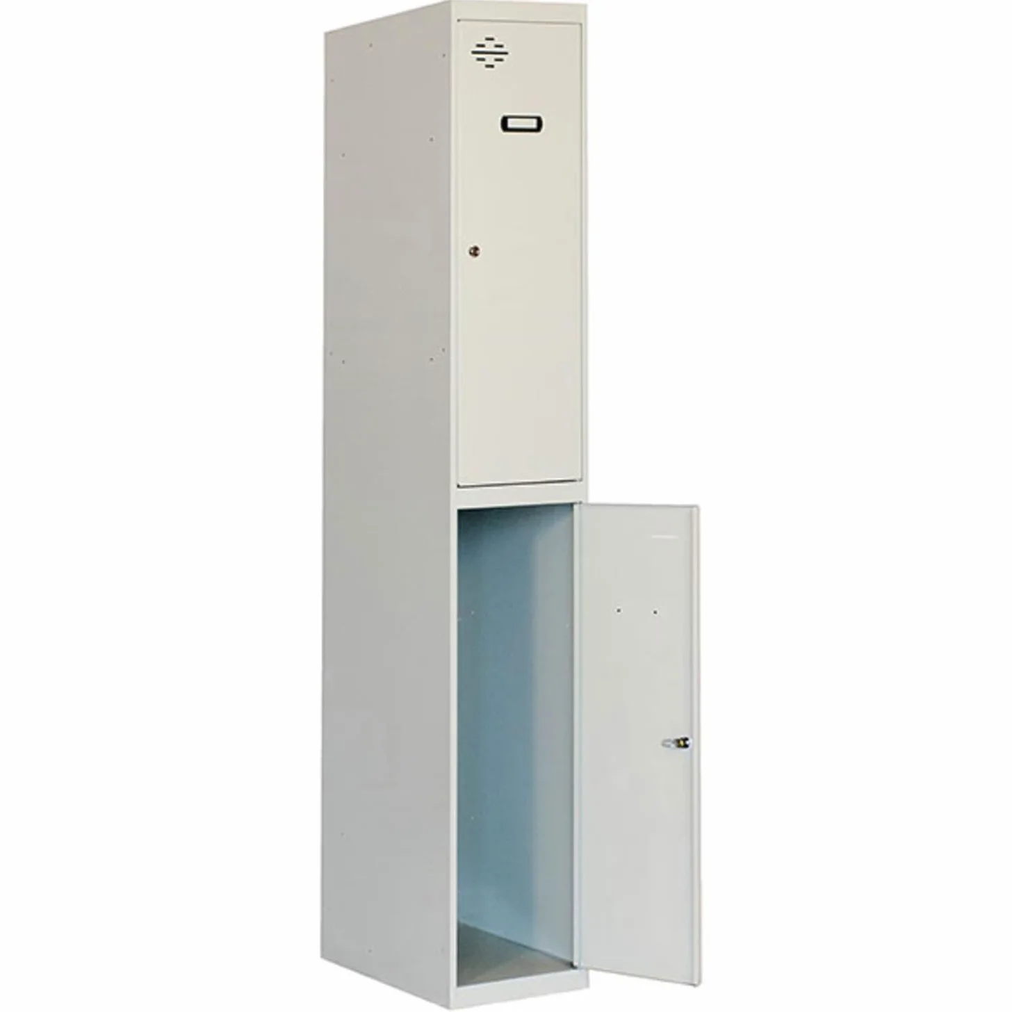 Simon Rack Armadietto Spogliatoio in Metallo con 2 Ante, 1800x300x500 mm, Doppio Scomparto con Serratura, Grigio