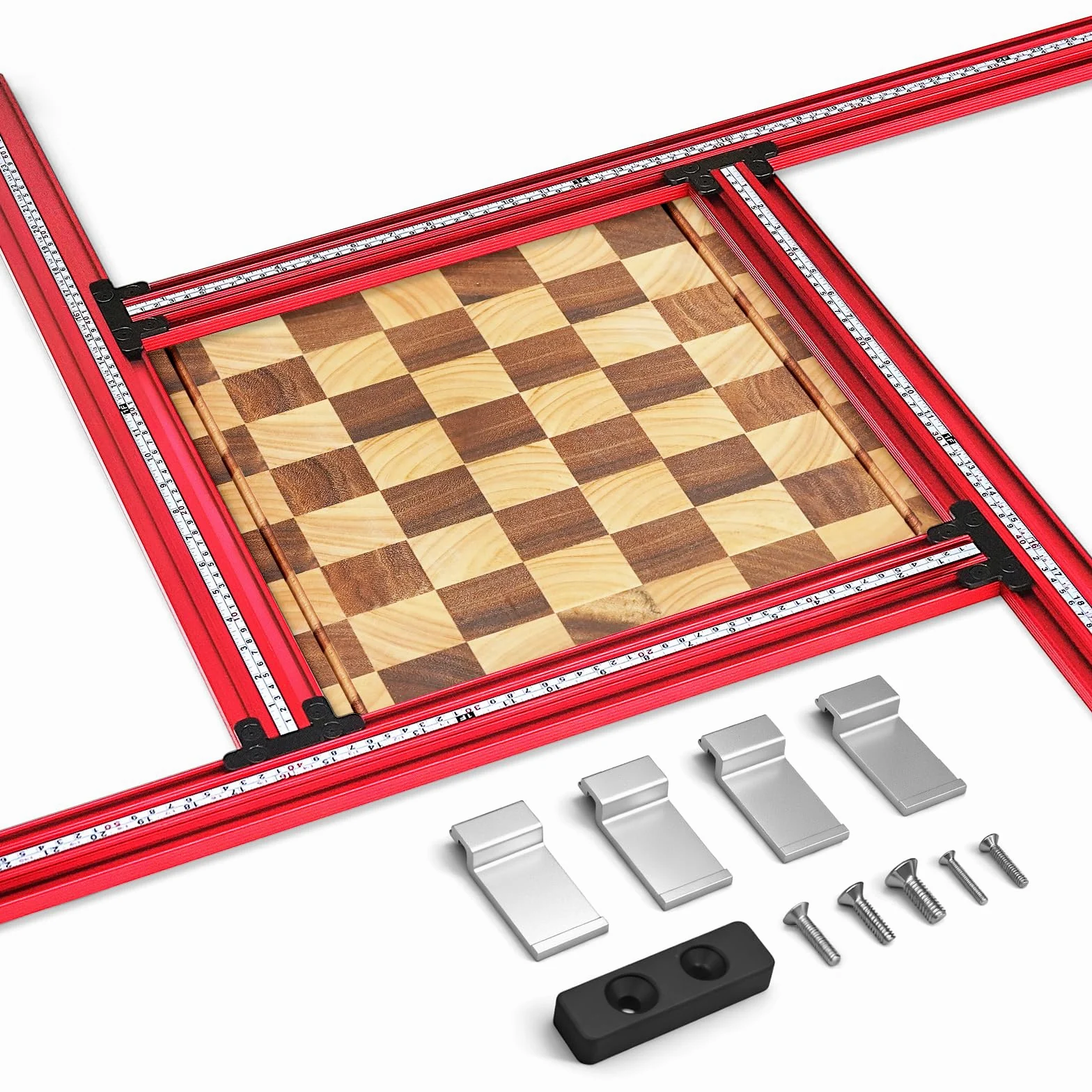 SpeTool Stencil di Fresatura Regolabile per Piani di Lavoro 650 mm x 650 mm - Router Jig per Lavorazione del Legno - Crea Fessure Rettangolari e Quadrate