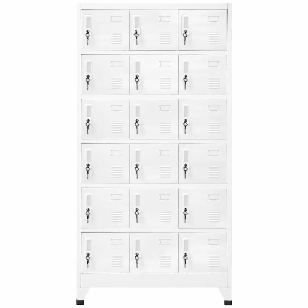 vidaXL Armadietto a 18 Scomparti in Metallo 90x40x180 cm Schedario Ufficio